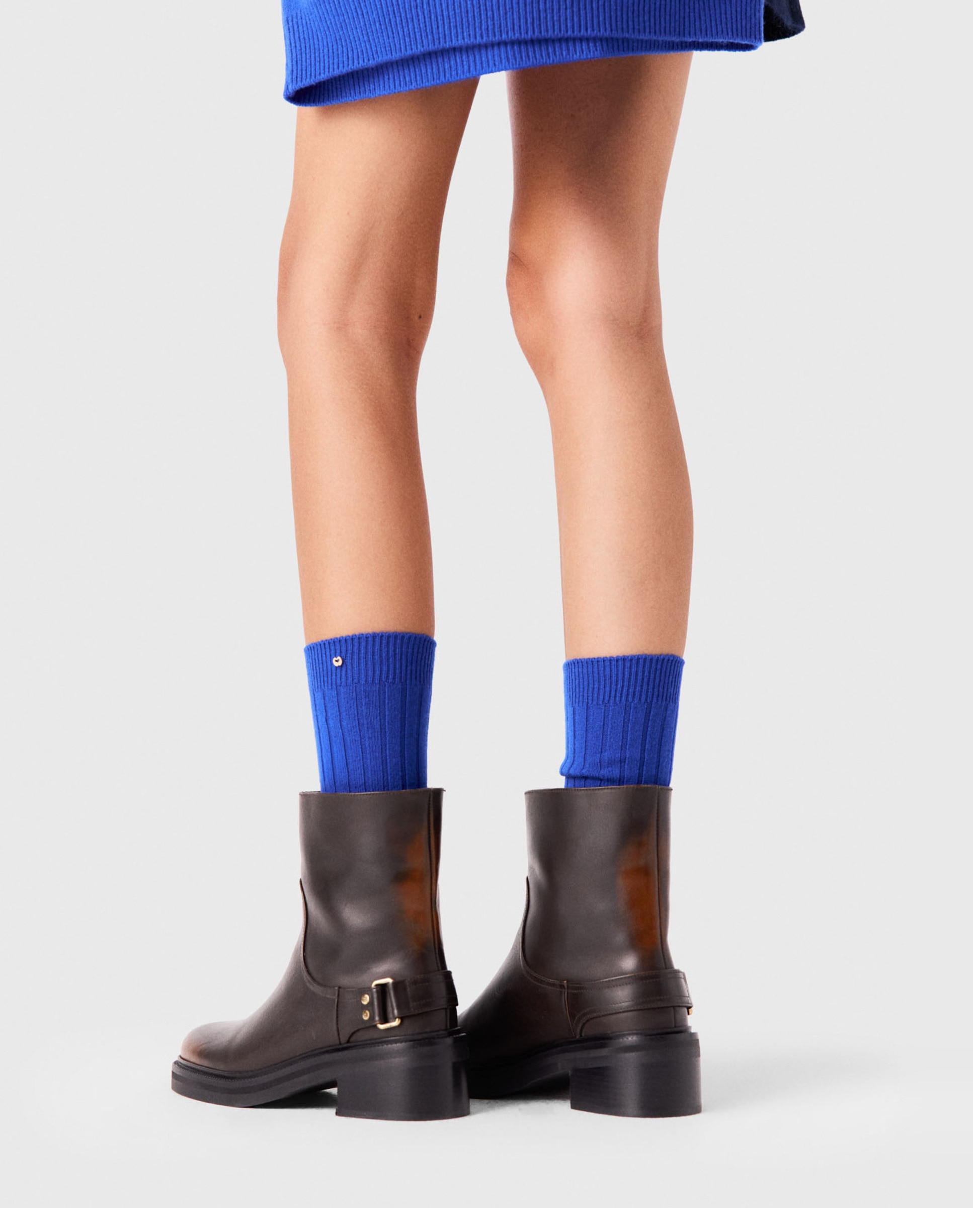 Botines de mujer básicos de cuero - Maje - Marrón Marrón-7