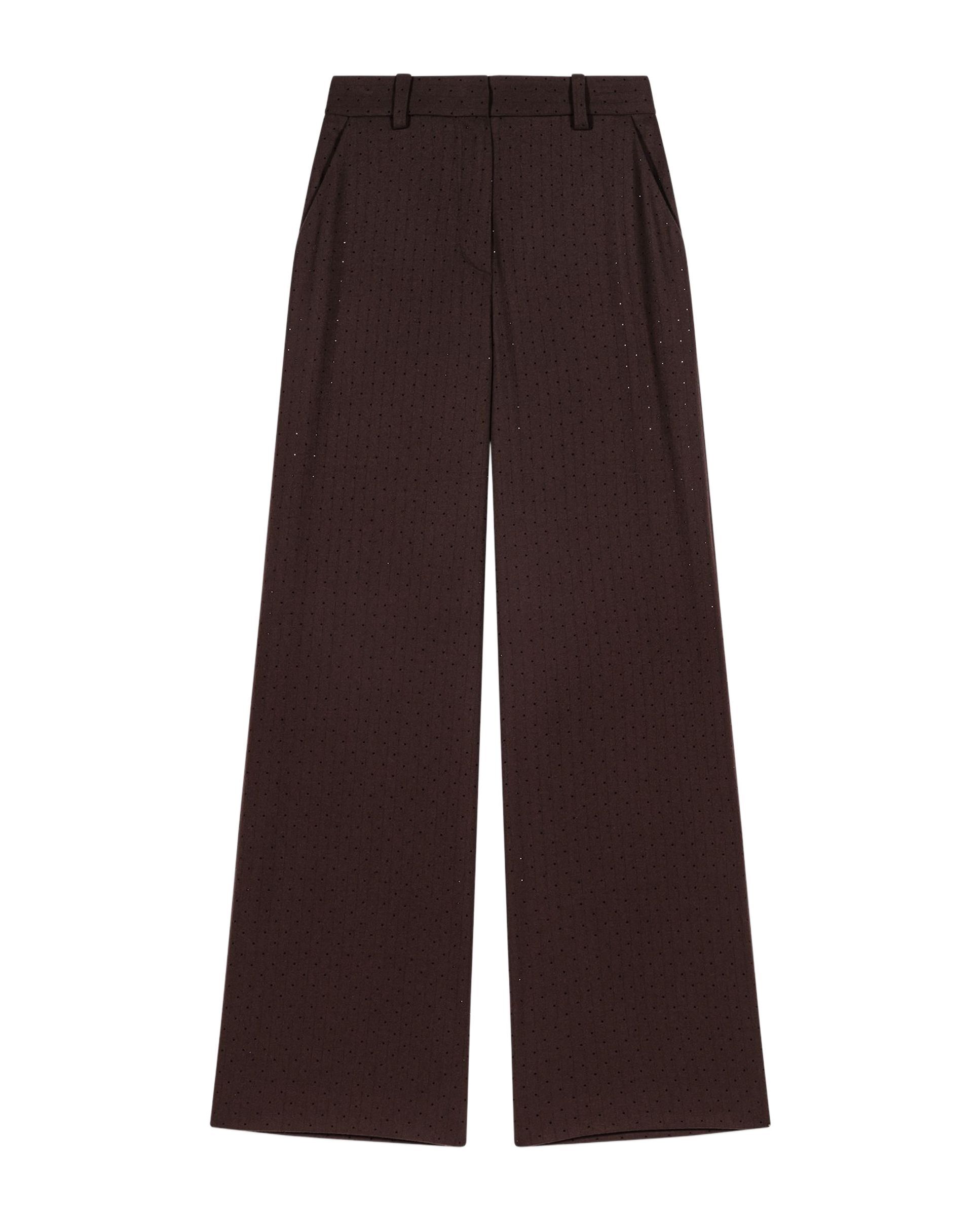 Pantalones anchos de mujer de traje con strass - Maje - Marrón Marrón-7