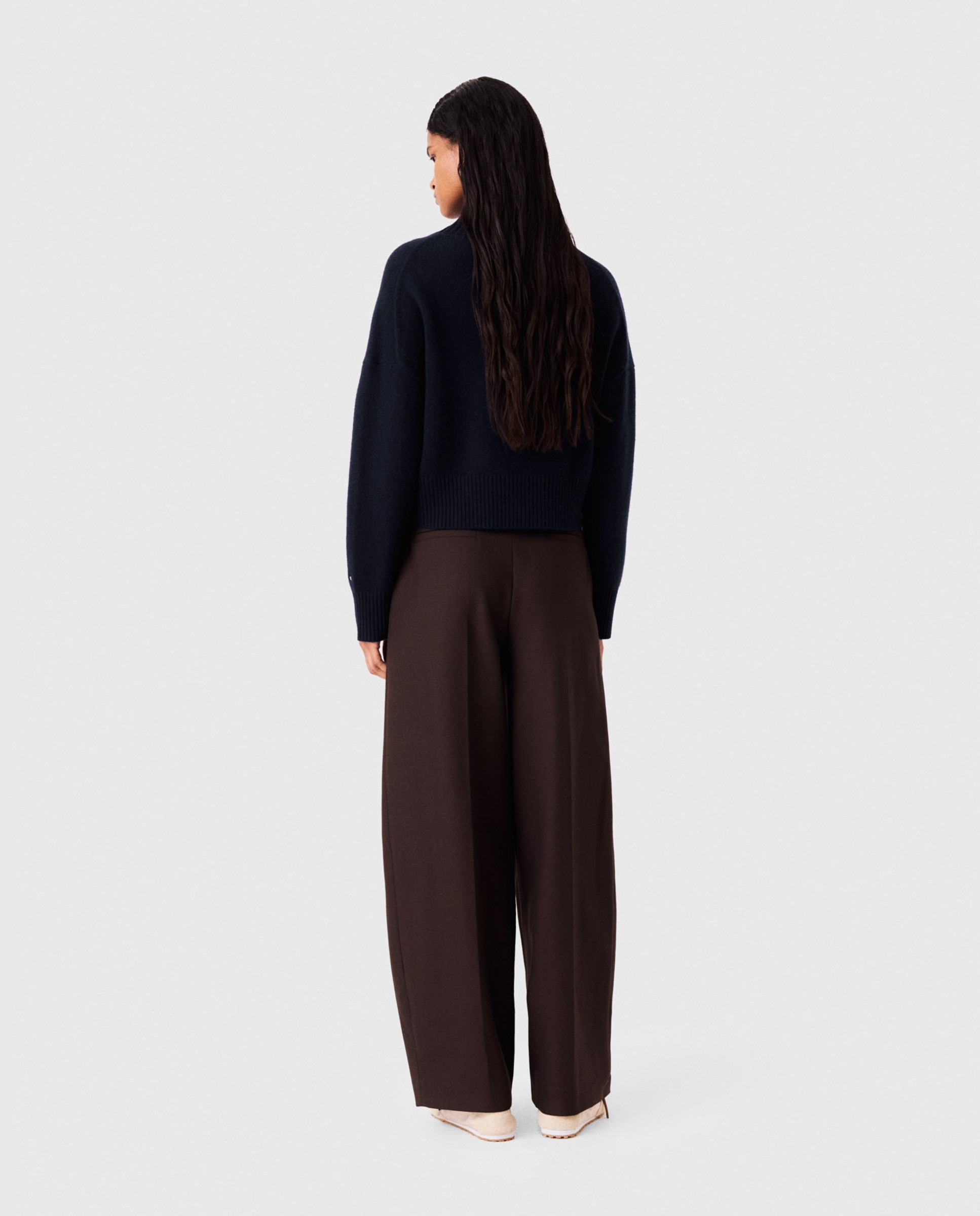 Pantalones de vestir de mujer sastre de corte globo - Maje - Marrón Marrón-3