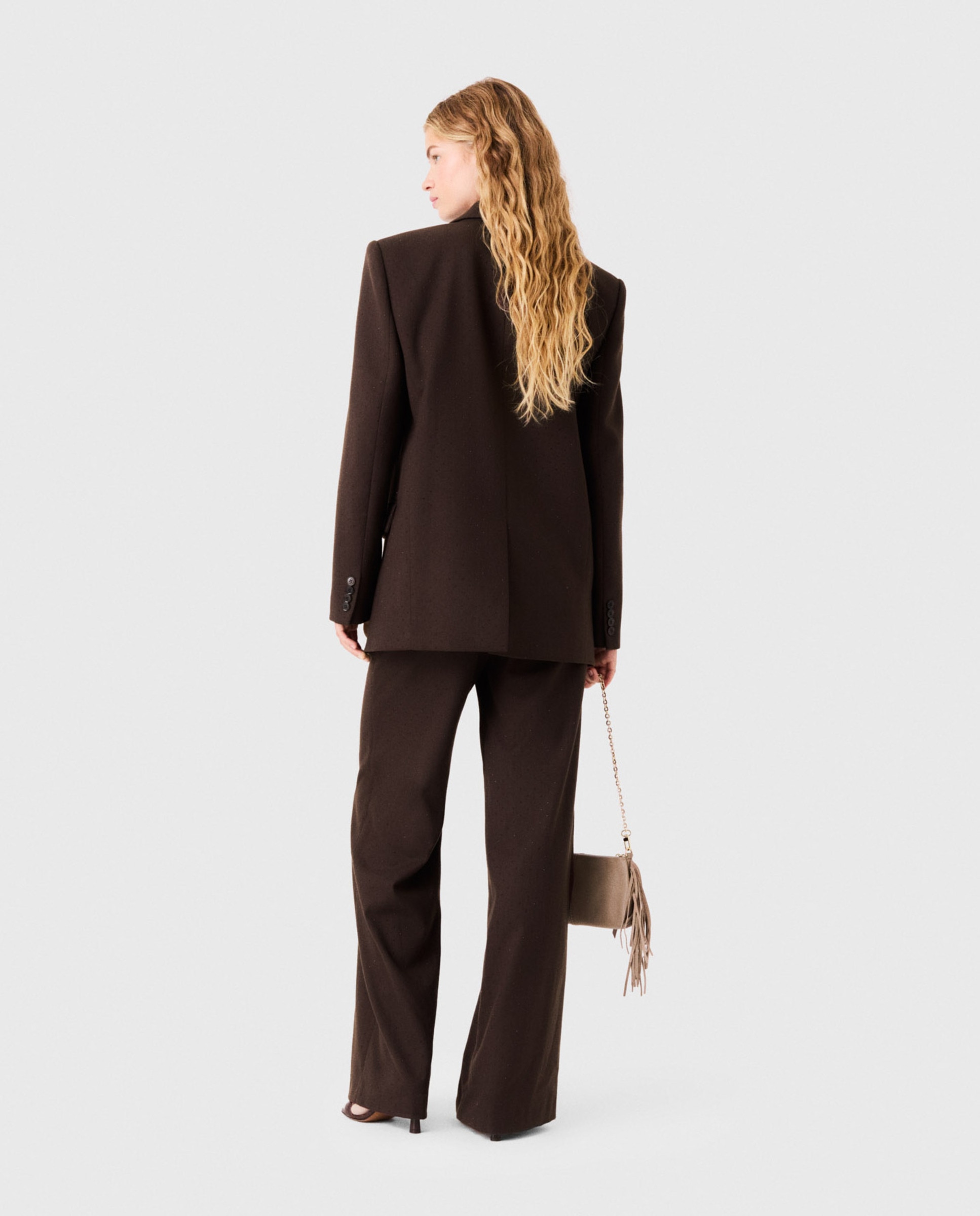 Blazer de mujer con strass y corte clásico - Maje - Marrón Marrón-2
