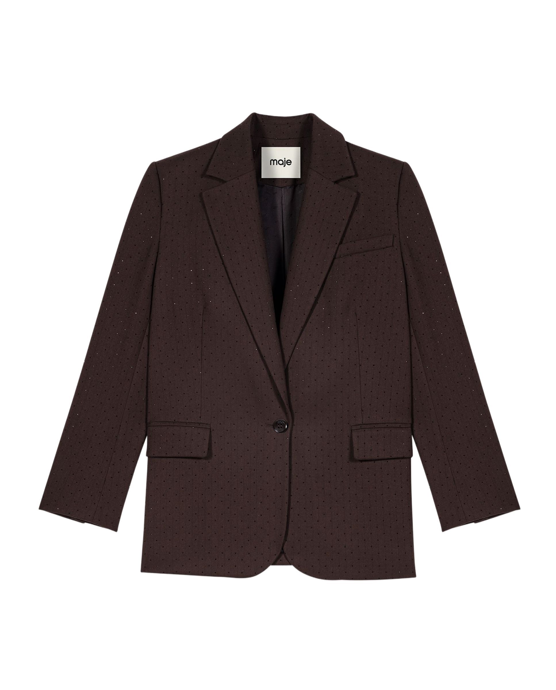 Blazer de mujer con strass y corte clásico - Maje - Marrón Marrón-8