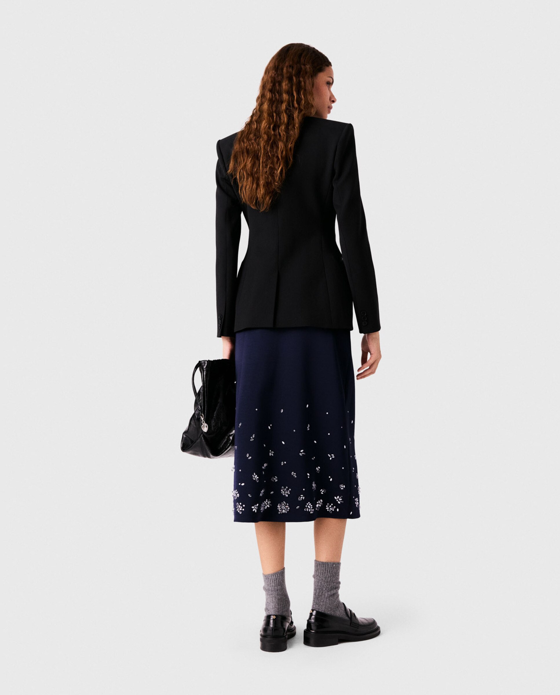 Blazer de mujer esmoquin entallado - Maje - Negro Negro-2