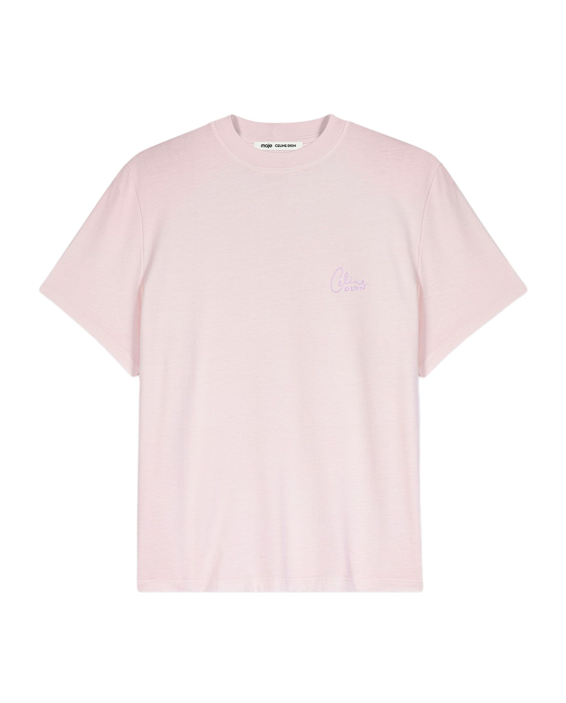 Camiseta de mujer oversize 100% algodón con logo - Maje - Rosa Rosa-8