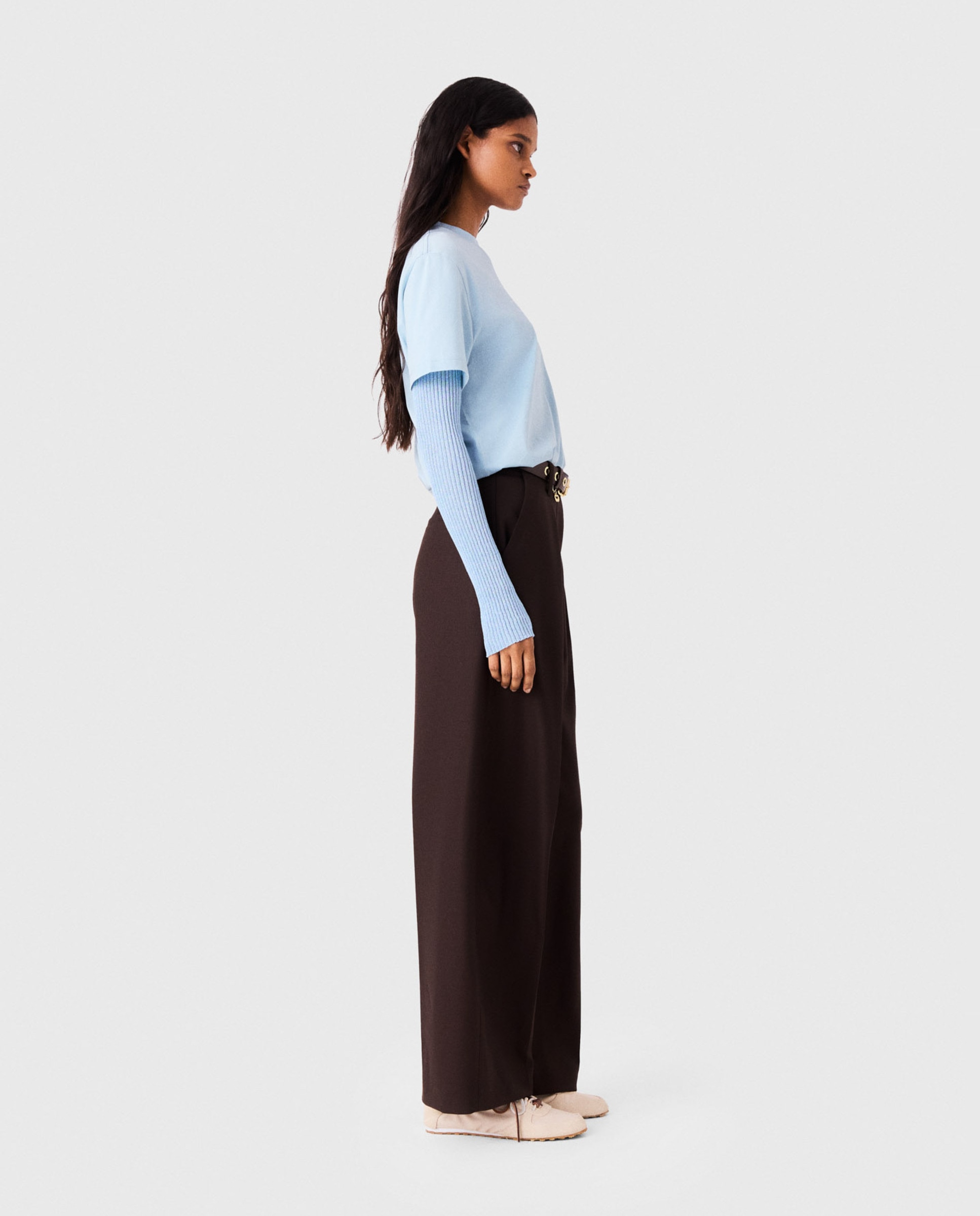 Camiseta de mujer oversize con estampado gráfico - Maje - Azul claro Azul claro-3