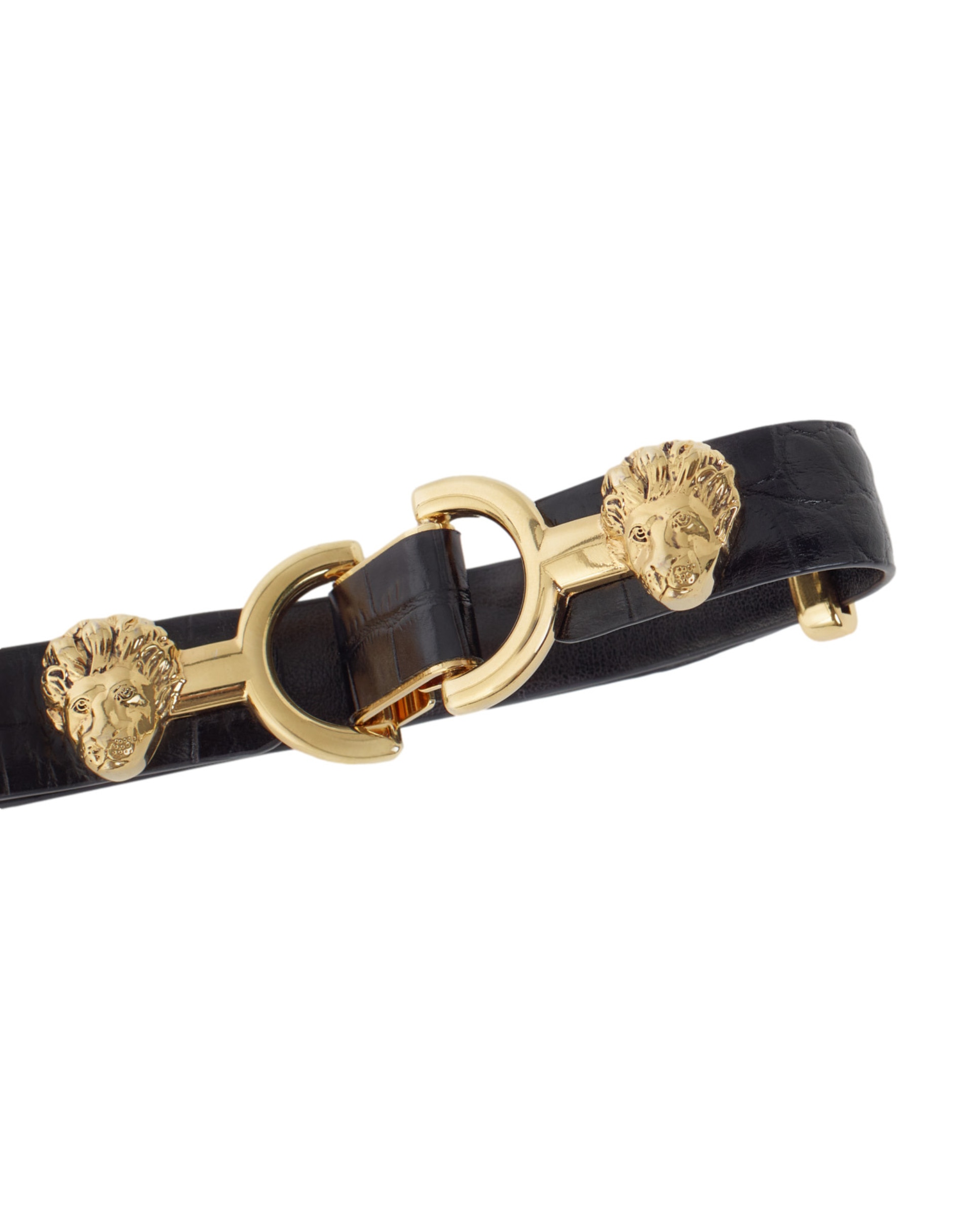 Cinturón de mujer cuero repujado mordida de león - Maje - Negro Negro-2