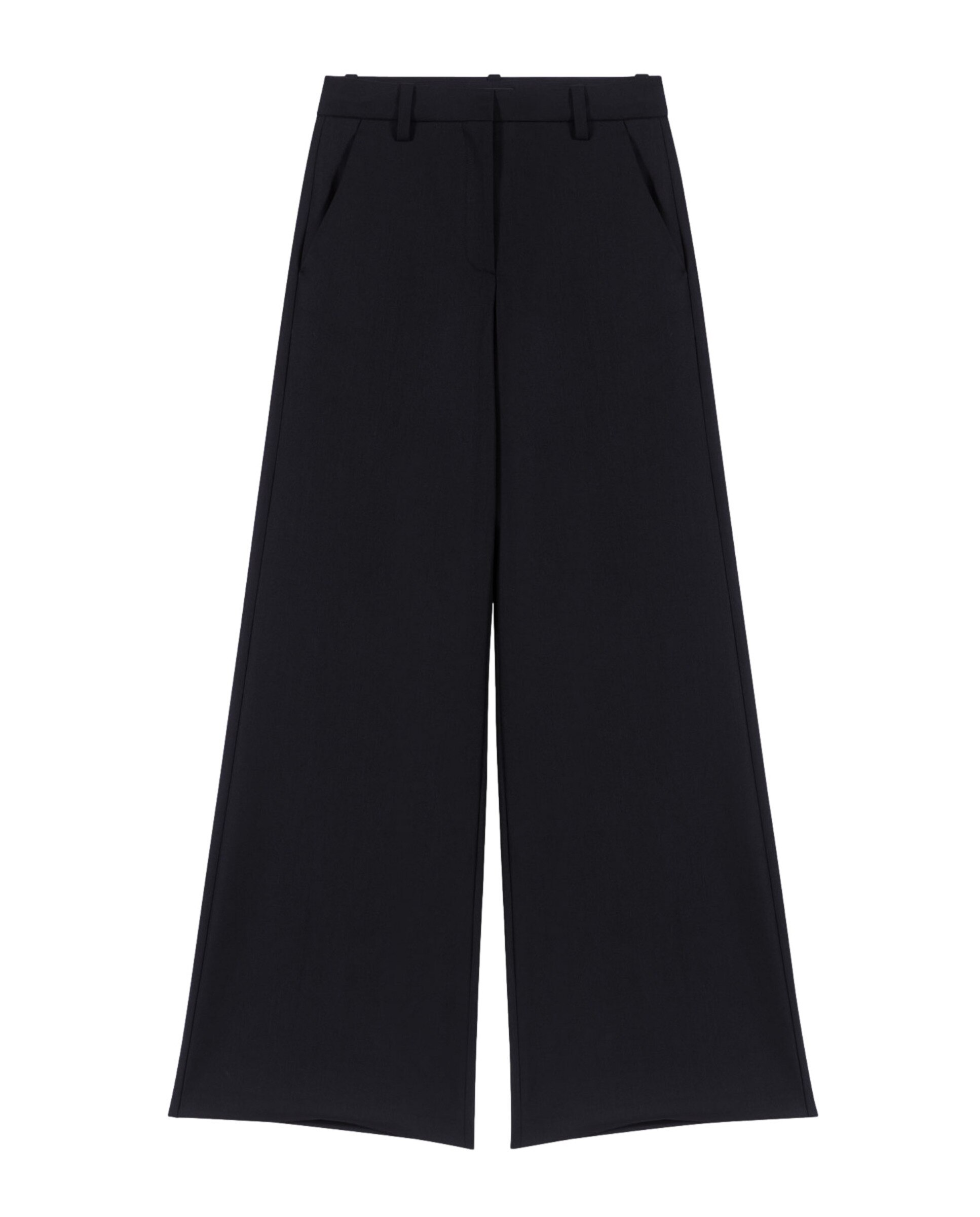 Pantalón de campana de mujer liso con bolsillos - Maje - Negro Negro-6