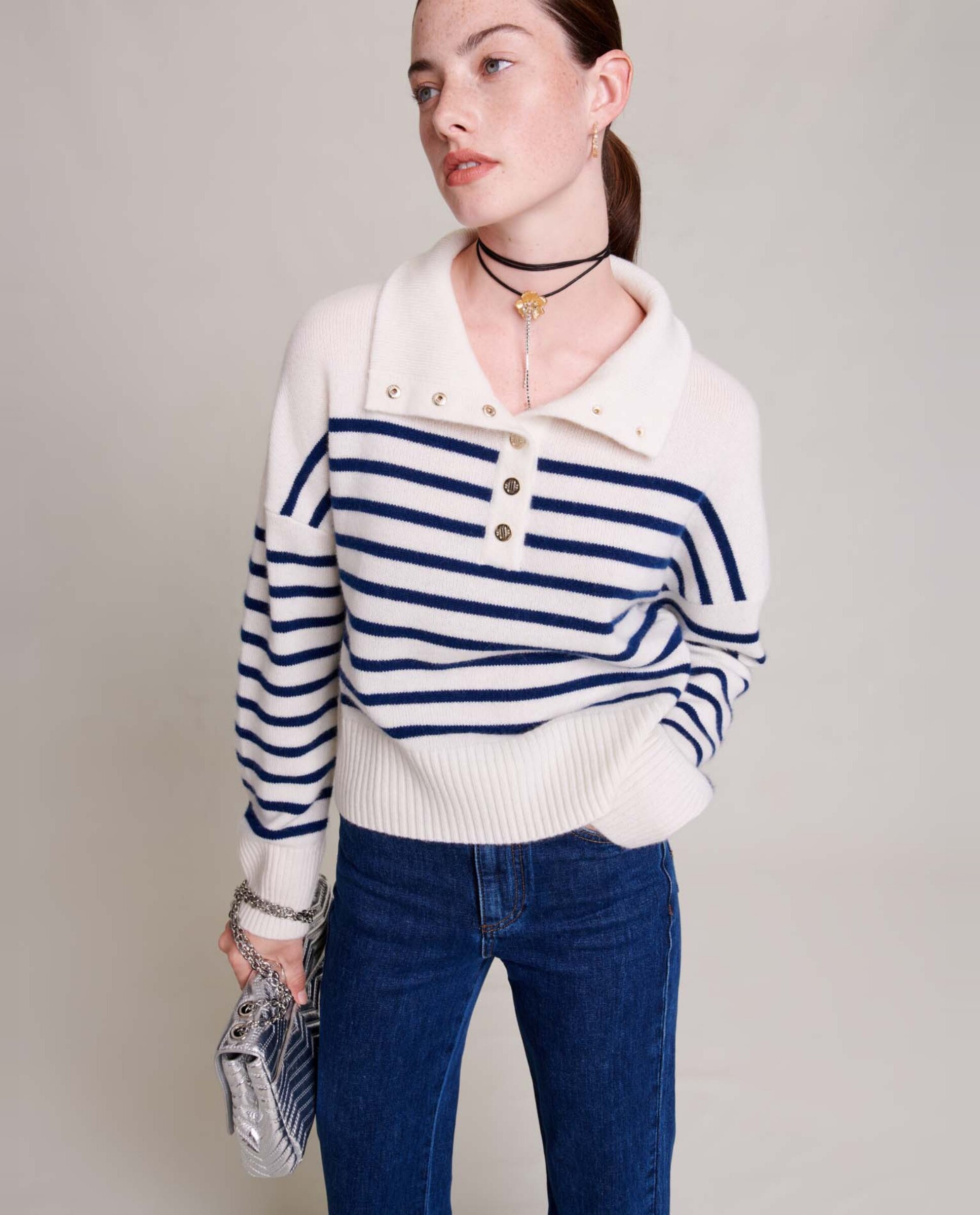 Jersey de mujer marinero con botones