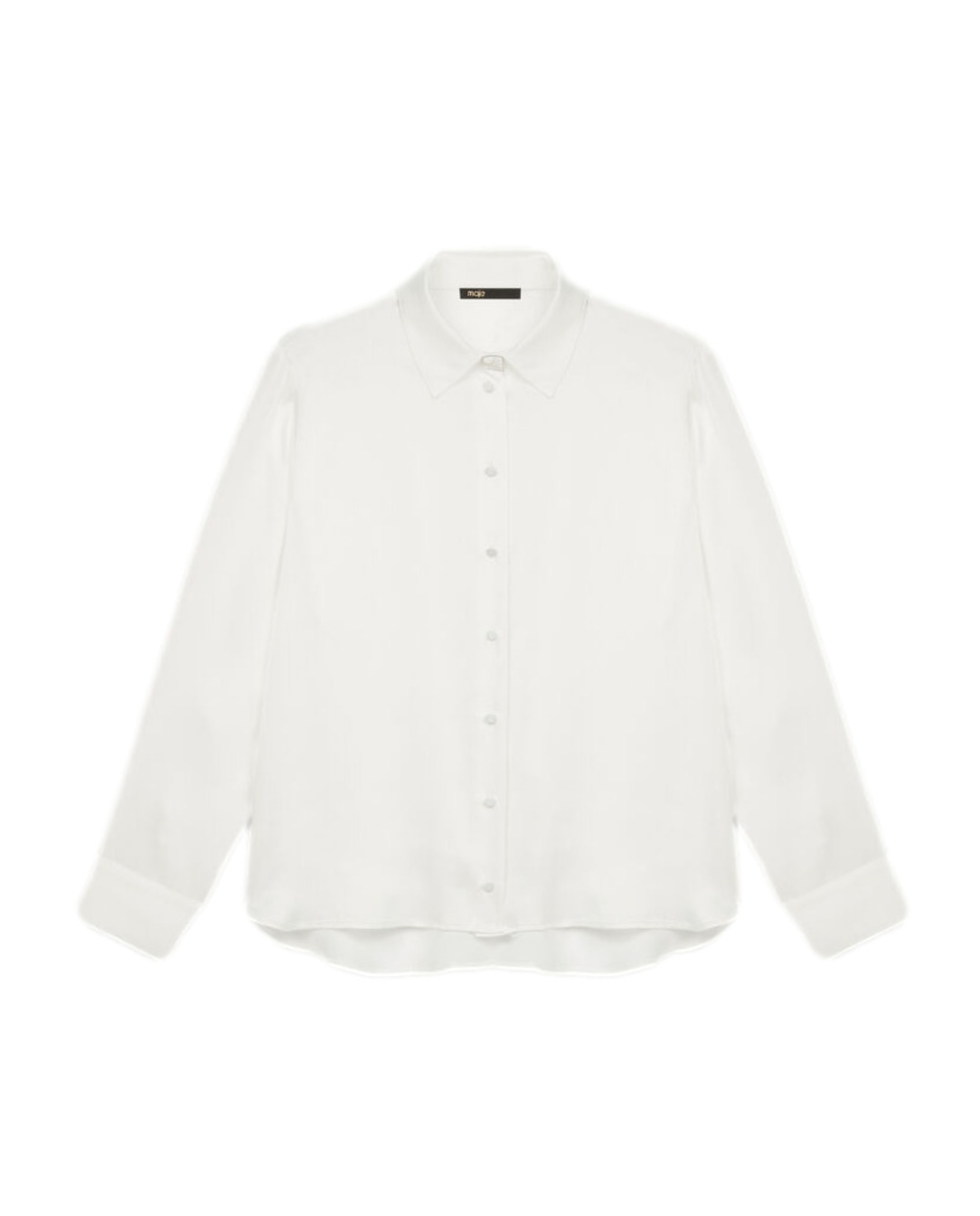 Camisa de mujer 100% seda de manga larga - Maje - Blanco Blanco-6