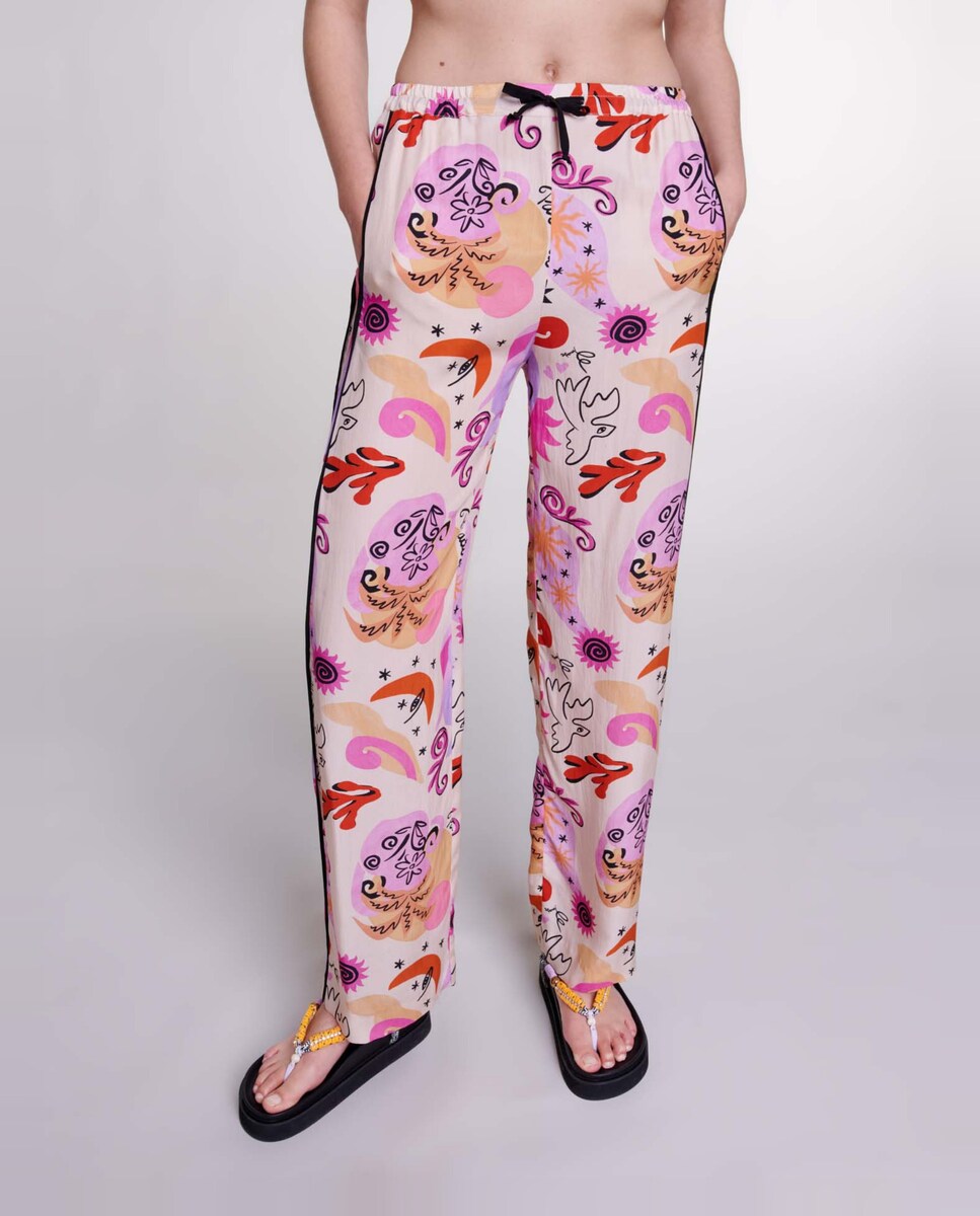 pantalones de seda mujer