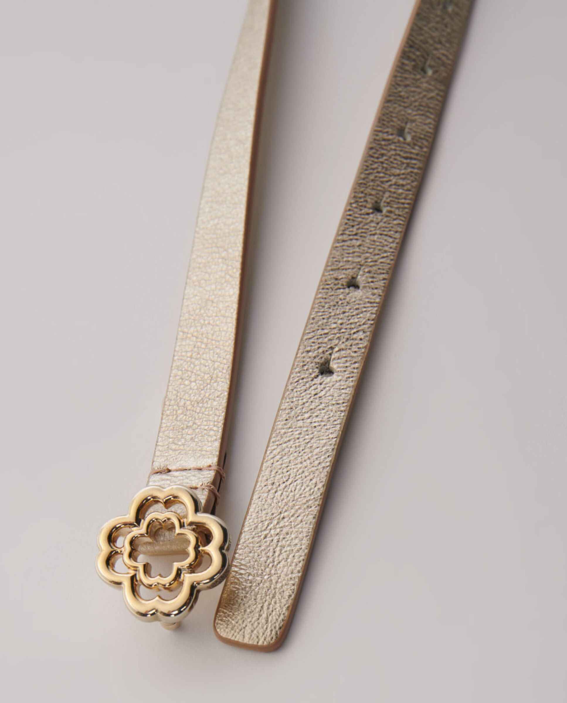 Cinturón de mujer fino con hebilla Clover - Maje - Dorado Dorado-2
