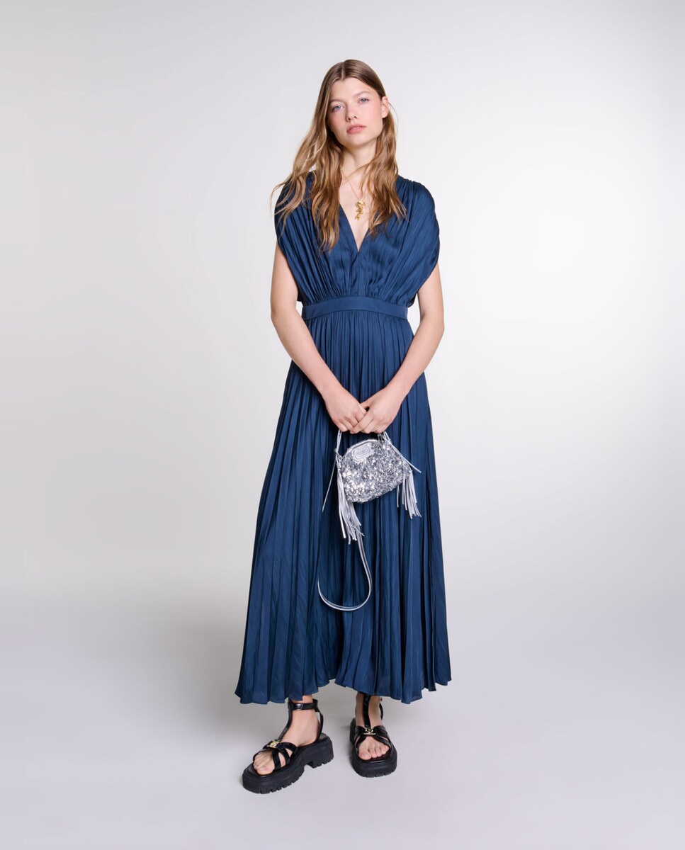 Vestido largo plisado · Maje · El Corte Inglés