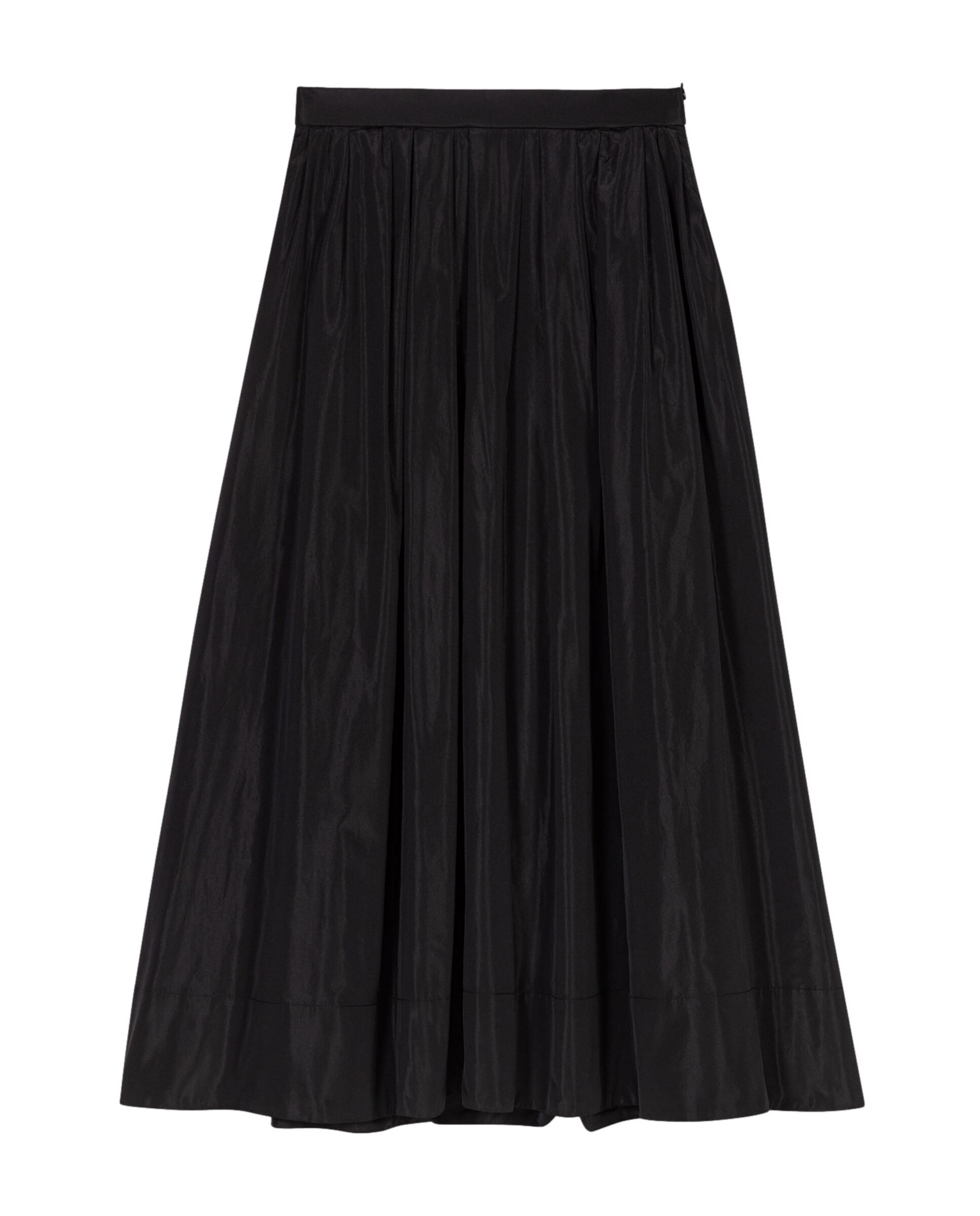 Falda larga con doble cintura en contraste - Maje - Negro Negro-6