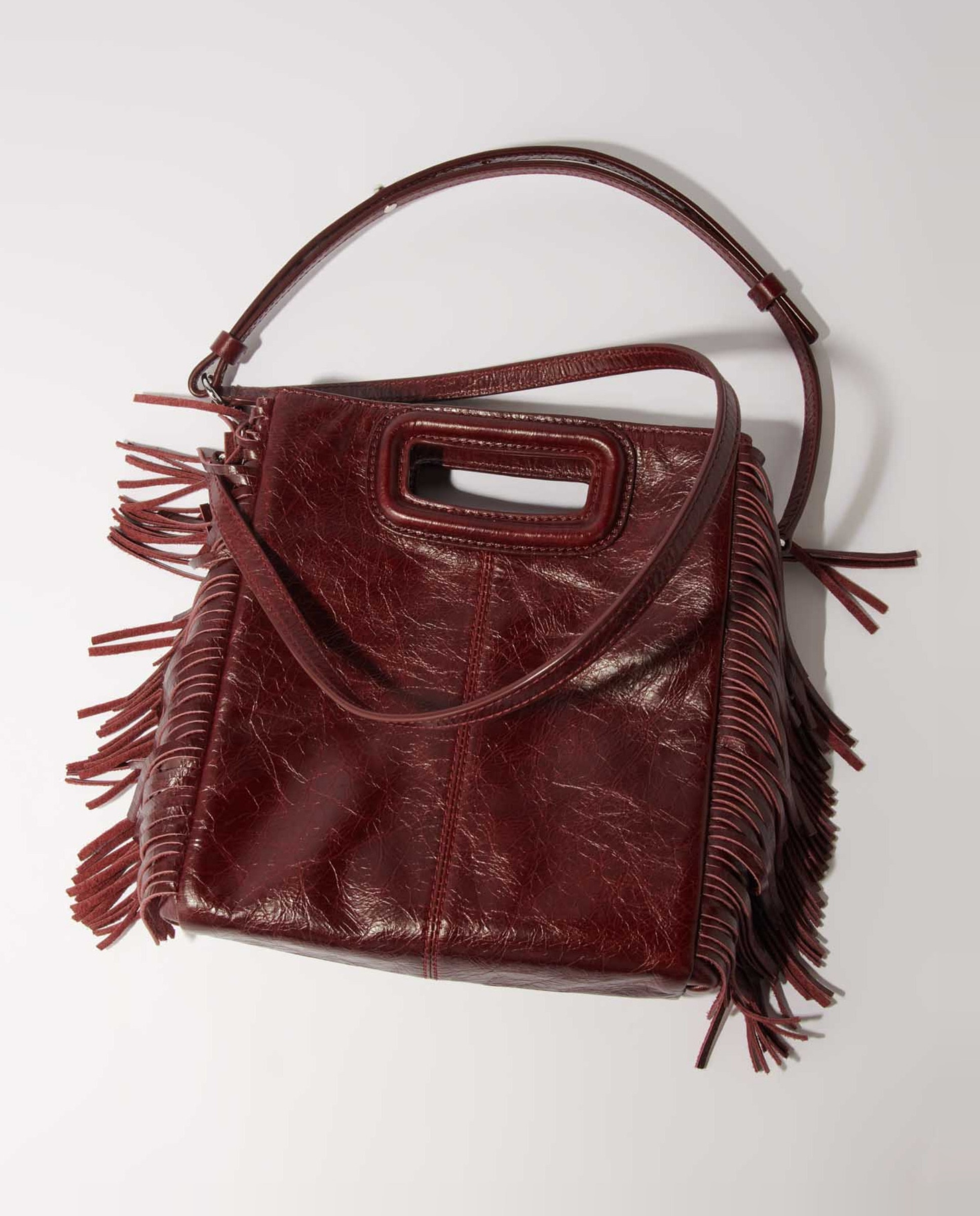 Bolso de mano M de cuero agrietado - Maje - Burdeos Burdeos-1