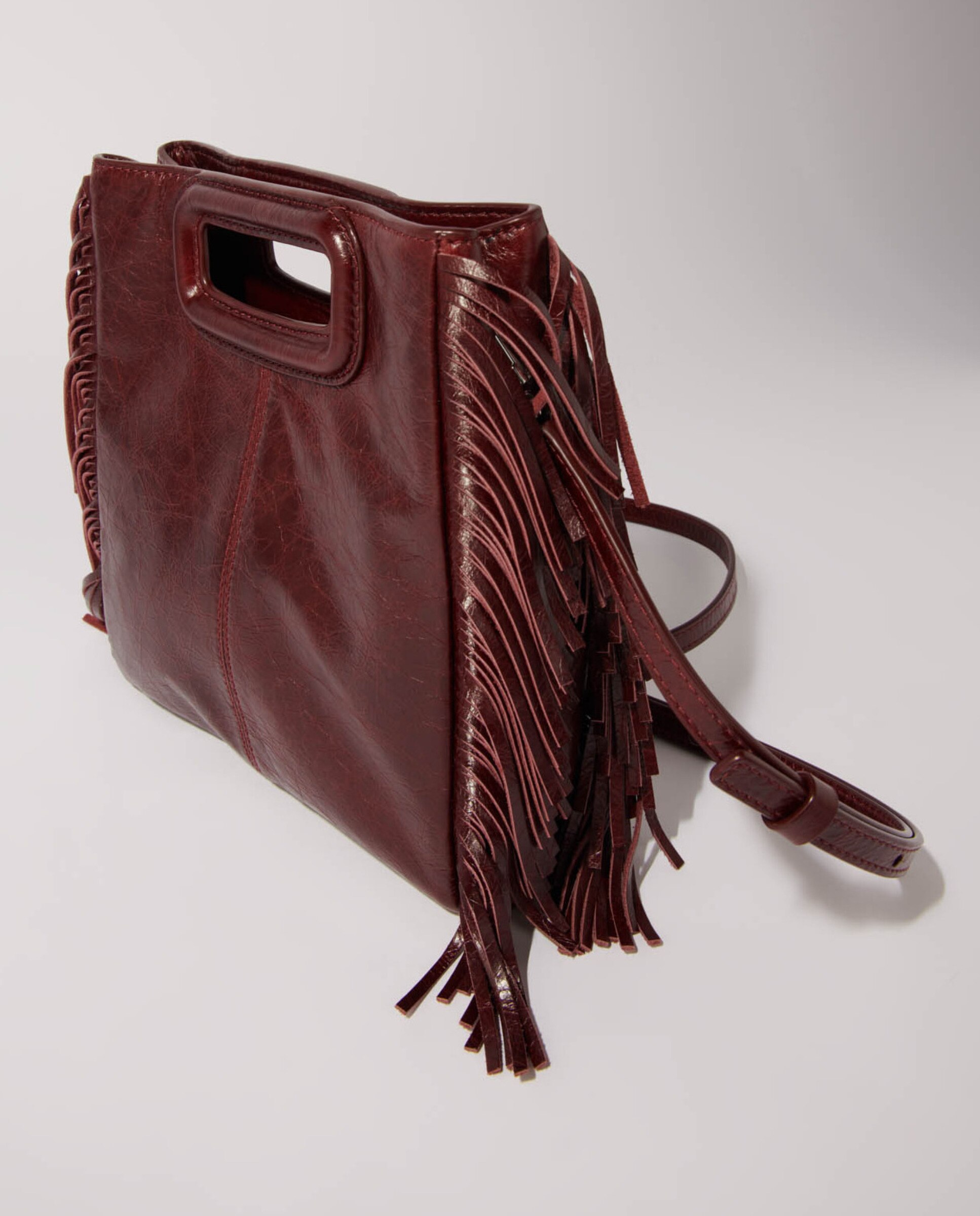 Bolso de mano M de cuero agrietado - Maje - Burdeos Burdeos-2