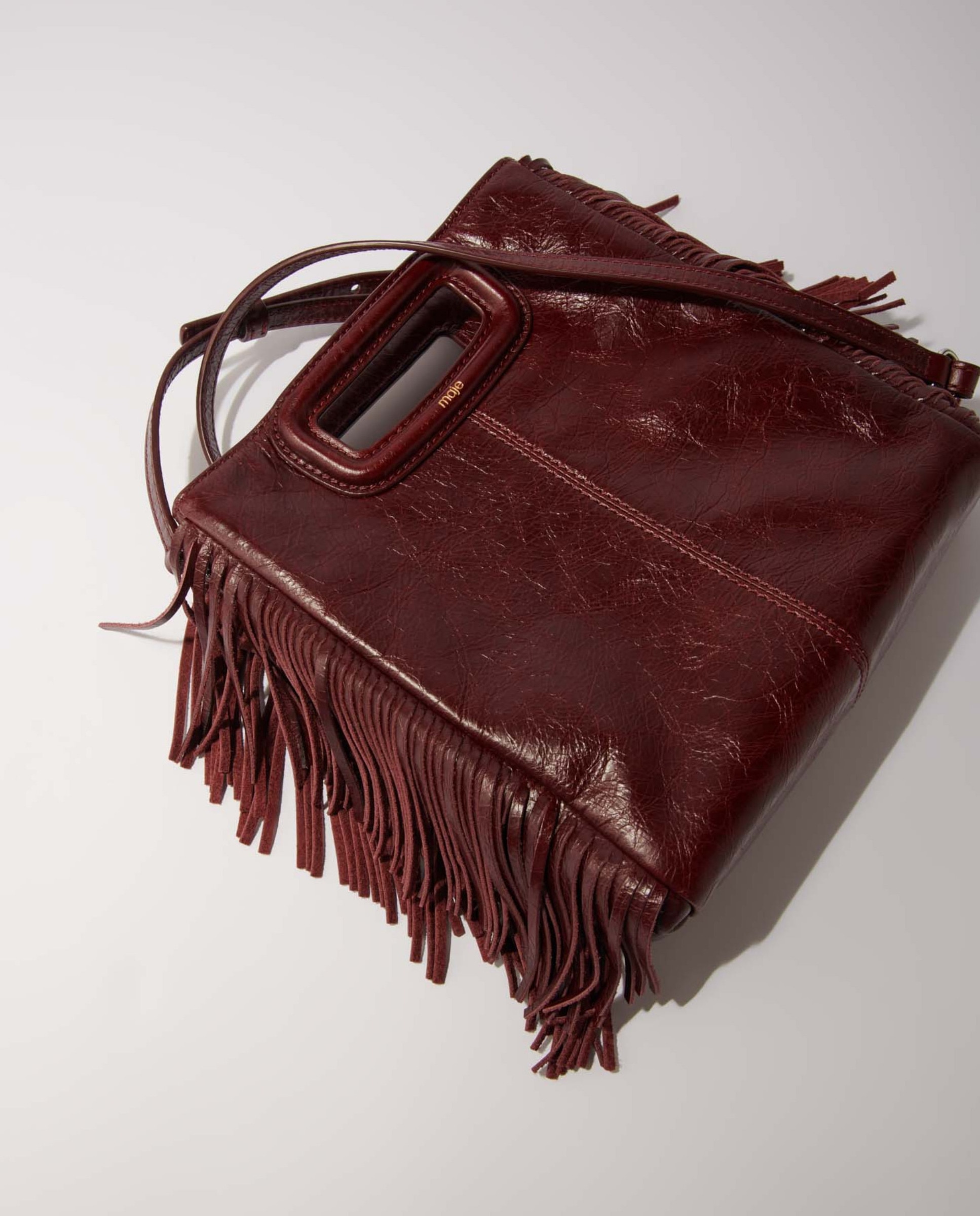 Bolso de mano M de cuero agrietado - Maje - Burdeos Burdeos-3