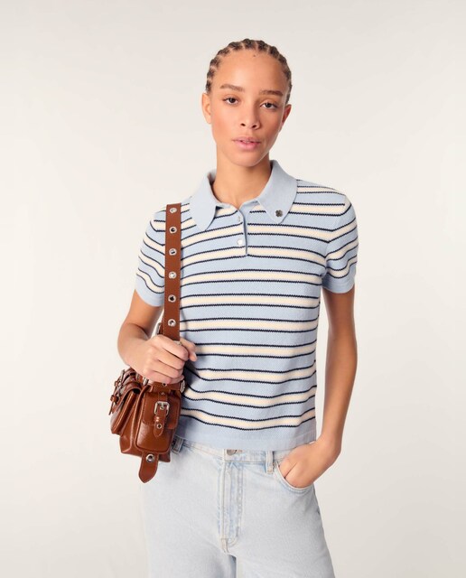 Imagen 0 de Polo de mujer de punto a rayas