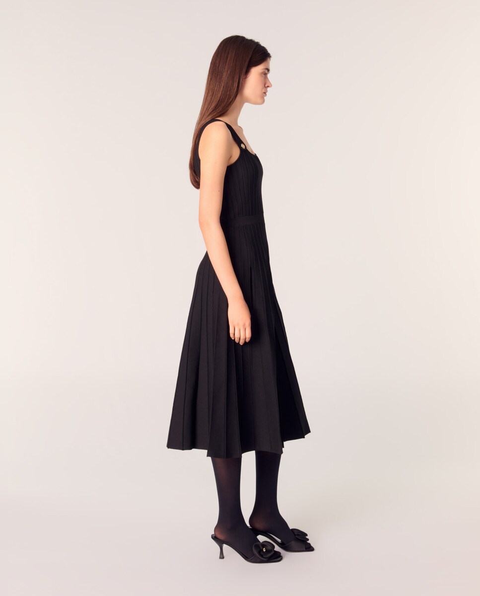 Combinar Vestido Midi Vestidos Negros Punto Vestido Midi De Punto