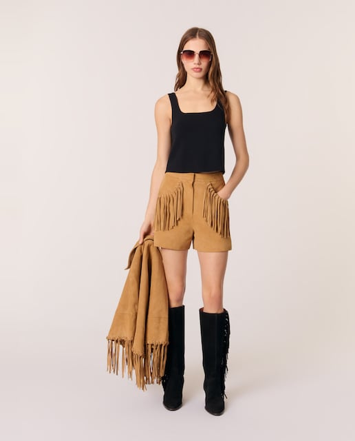 Imagen 0 de Short de mujer con flecos de nobuk