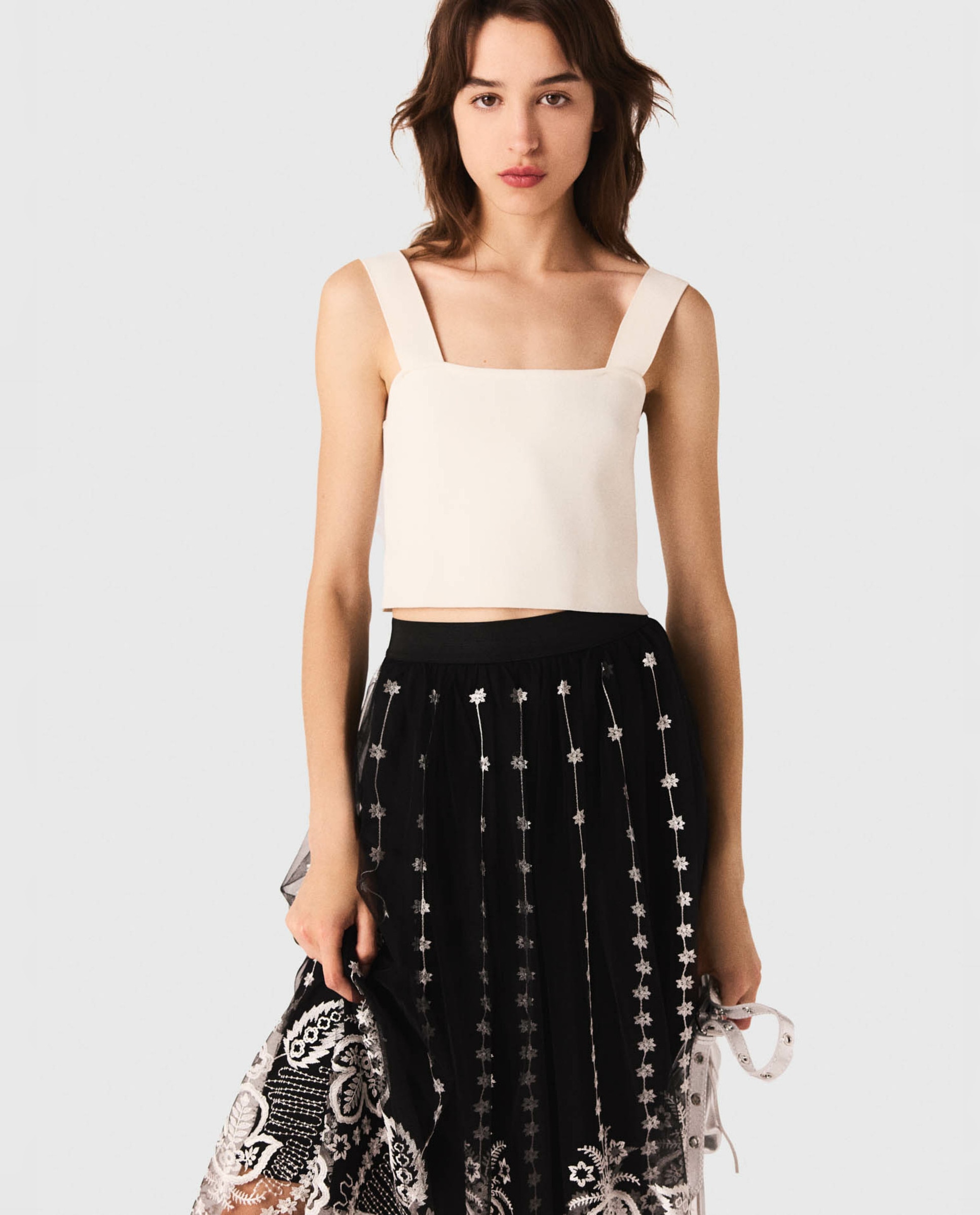 Maje - Crop de mujer top de punto.