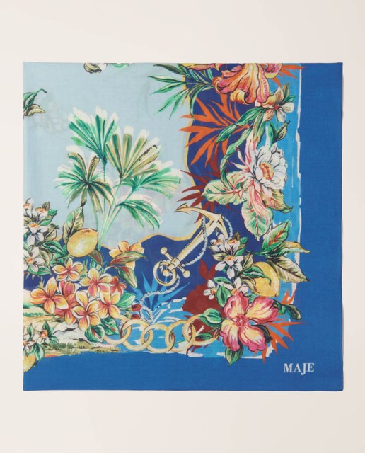 Imagen 0 de Pañuelo de mujer 90x90 cm algodón estampado