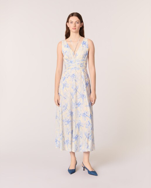 Imagen 0 de Vestido largo estampado con tiras