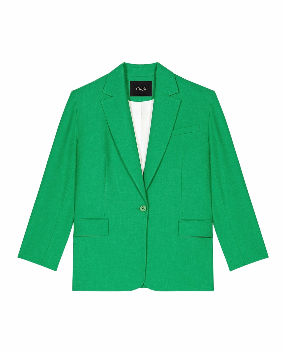 Chaqueta de mujer de traje con cierre de botón · Maje · El Corte - Main Image