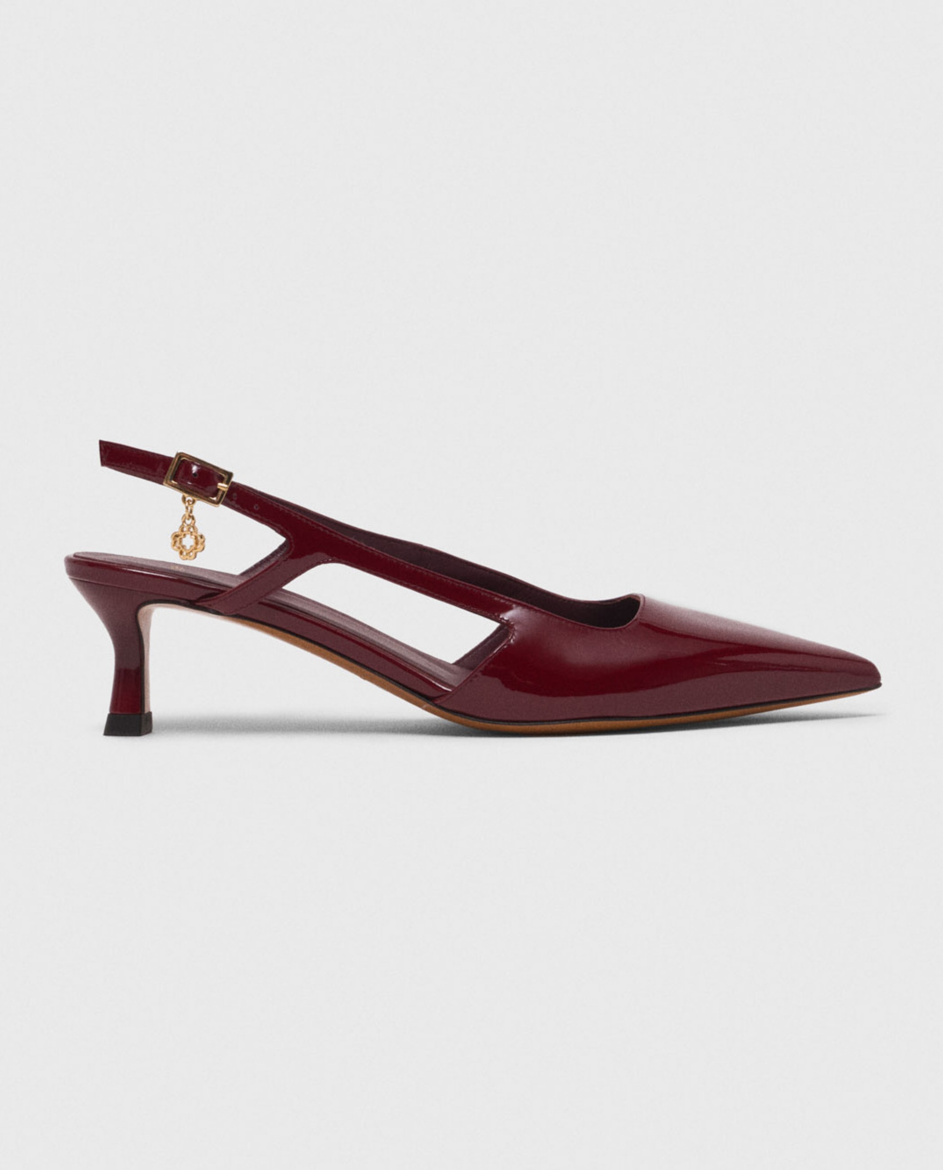 Maje - Zapato de mujer de tacón slingback de charol.