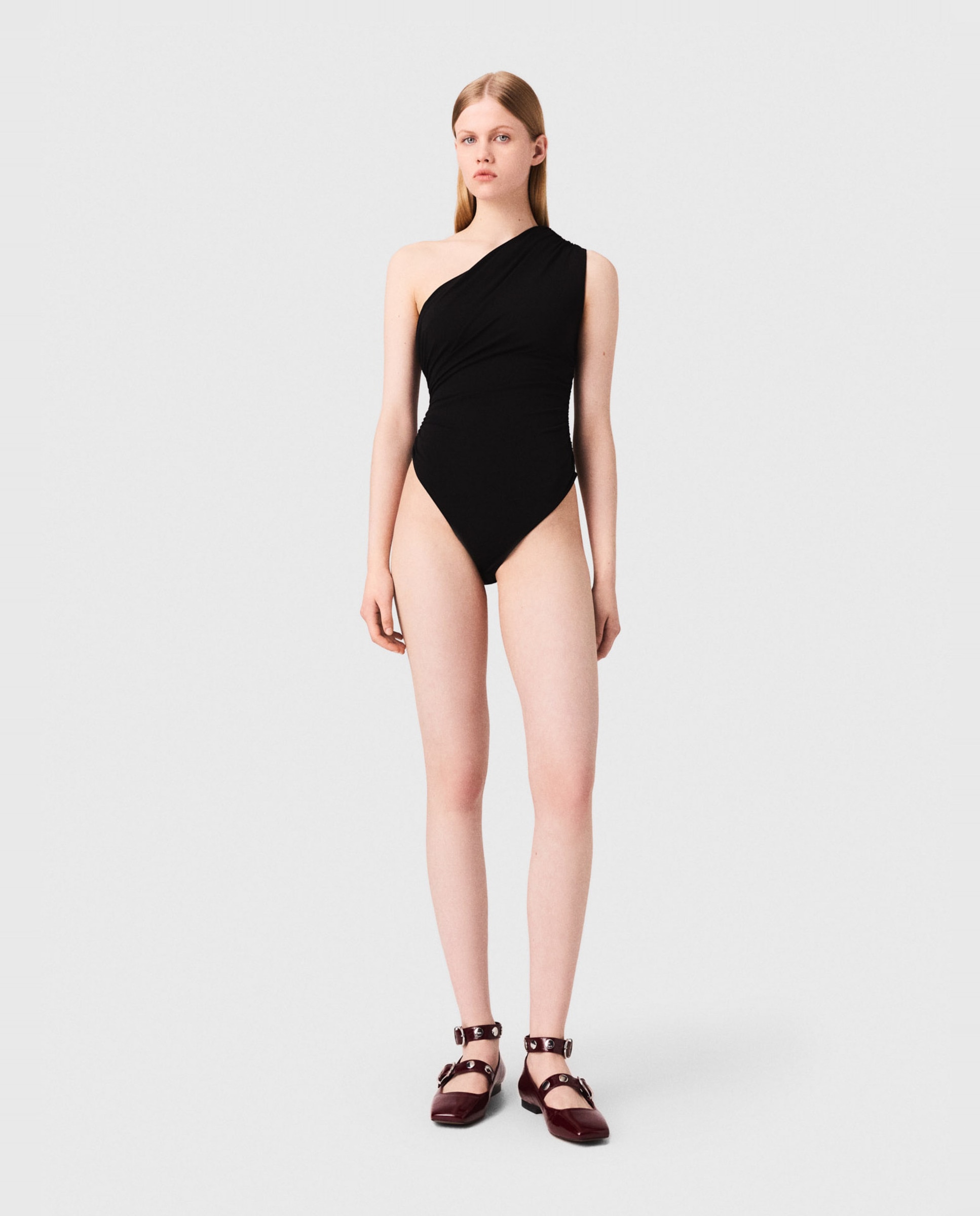 Bodi de mujer asimétrico - Maje - Negro Negro-4