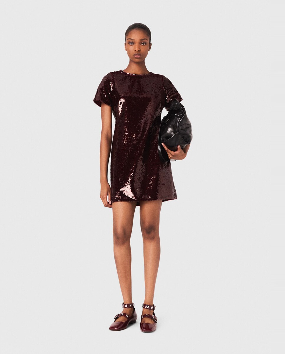 Vestido corto bordado de lentejuelas · Maje · El Corte Inglés