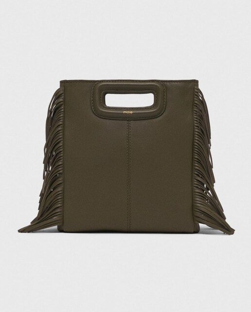 Imagen 0 de Bolso de mano M con flecos de piel lisa