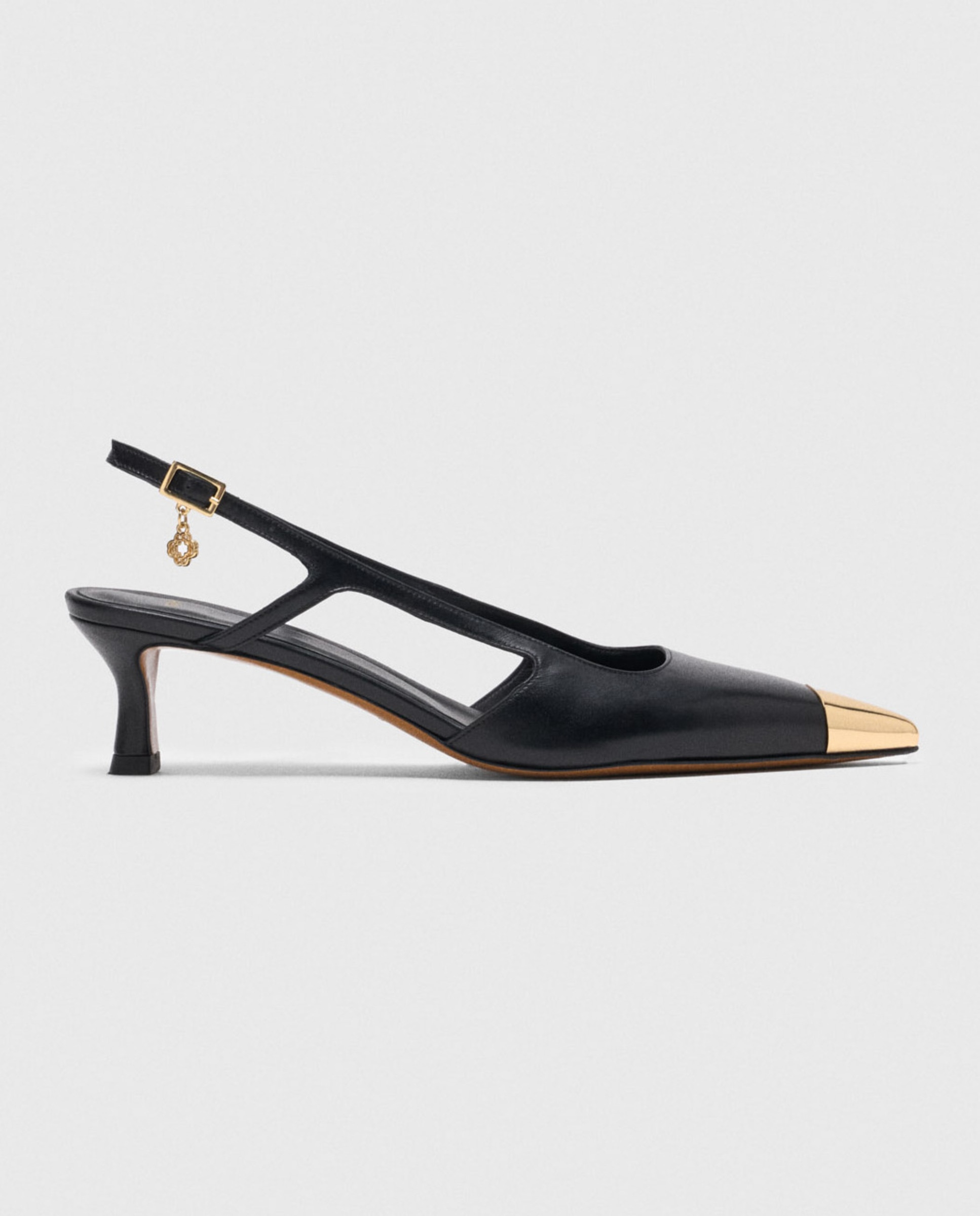Maje - Zapatos de mujer de tacón slingback de piel.