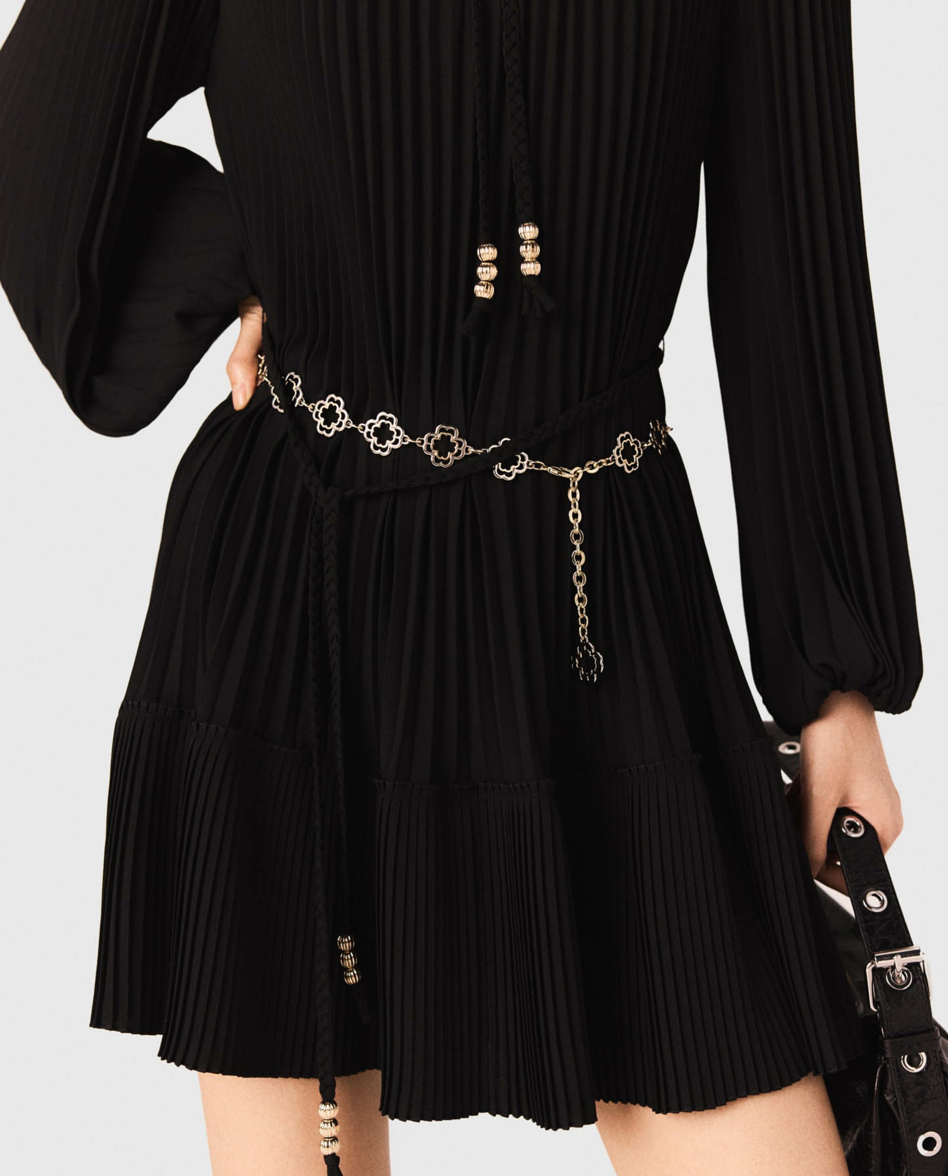 Vestido corto plisado - Maje - Negro Negro-5