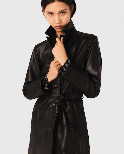 Imagen 0 de Gabardina de mujer larga de cuero