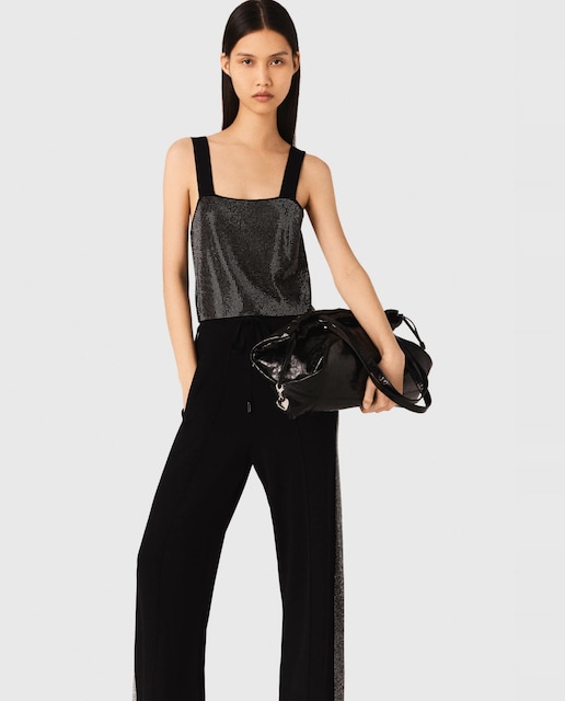 Imagen 0 de Top de mujer de tirantes de punto con strass