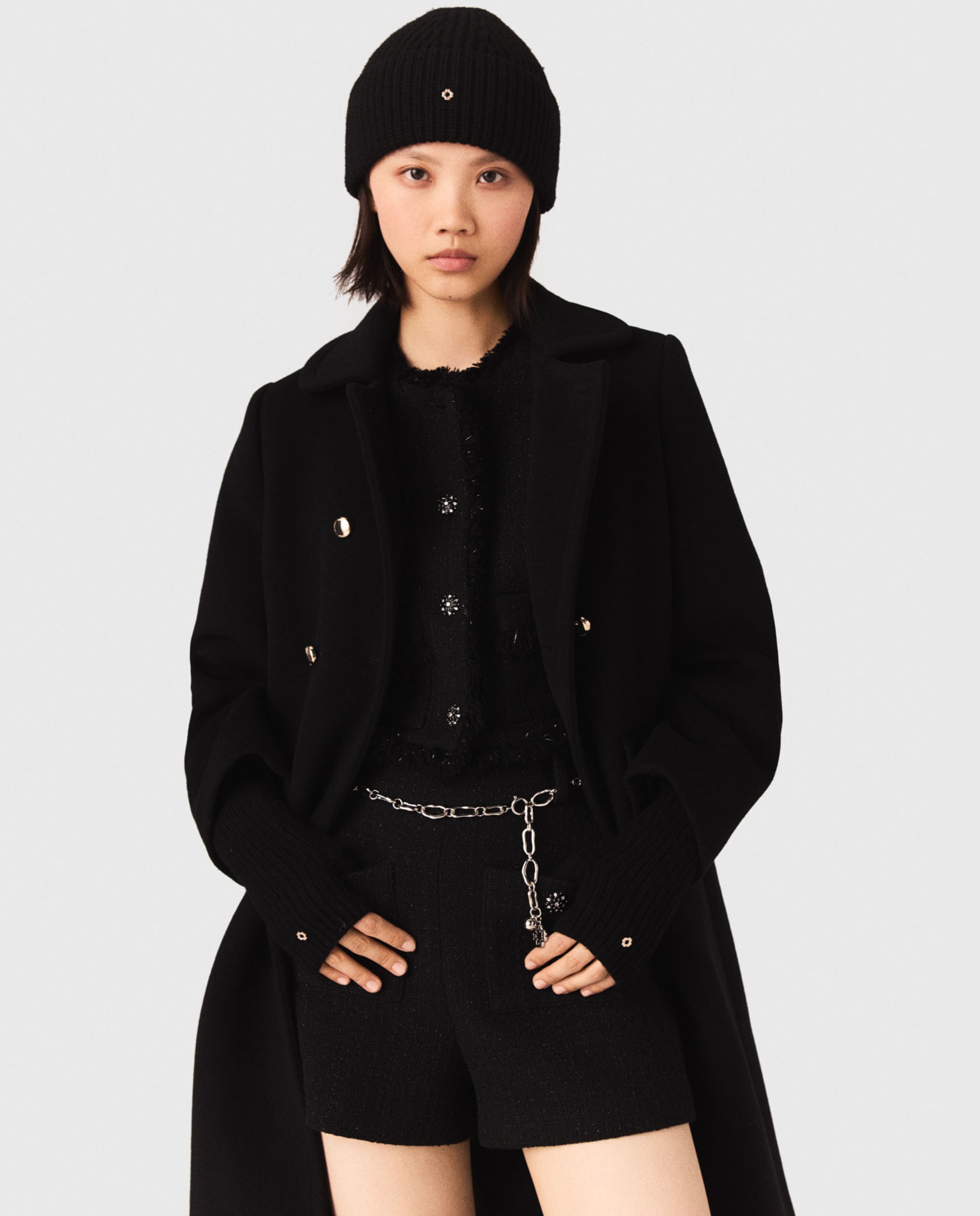 Gorro de mujer en lana y cachemira - Maje - Negro Negro-2