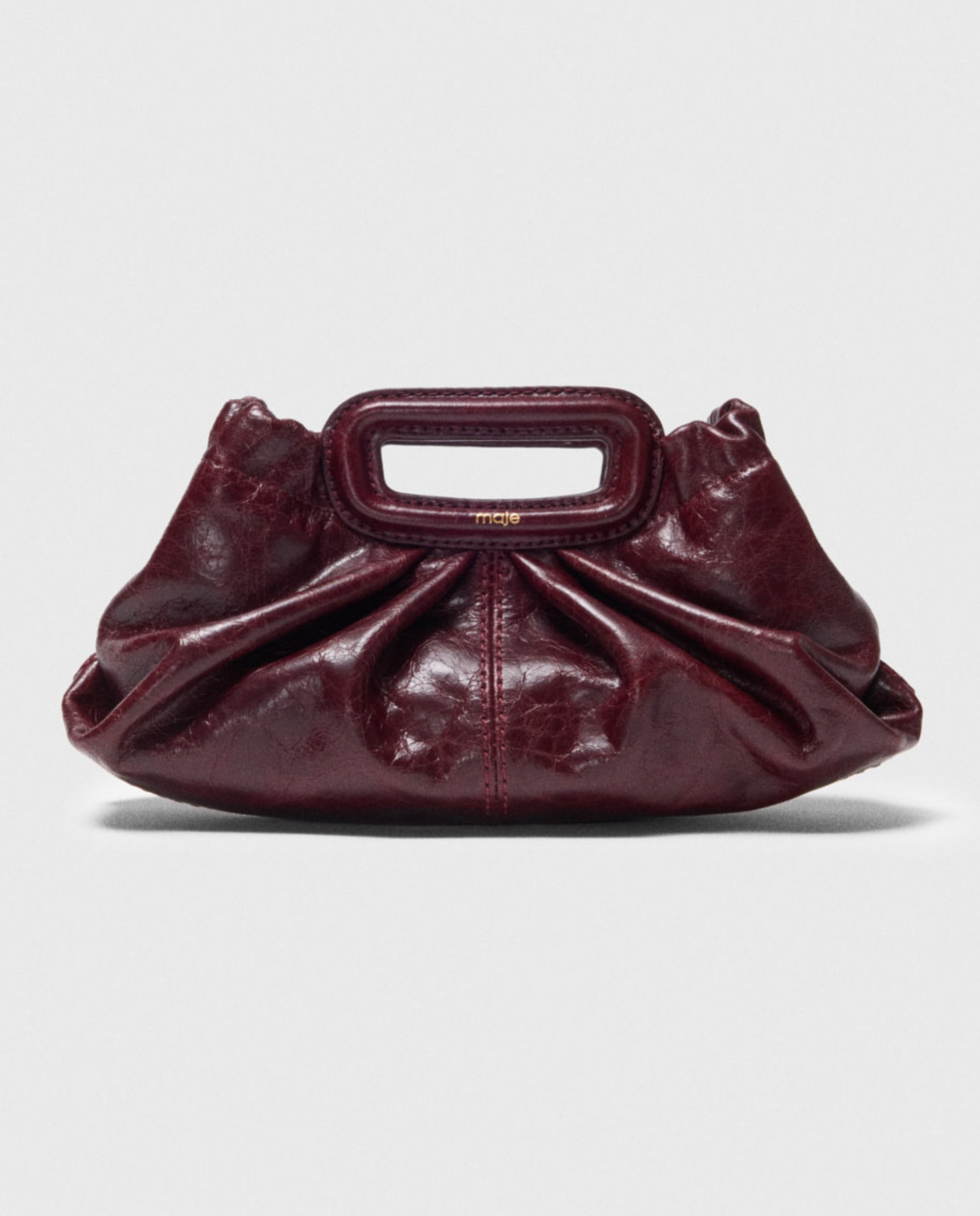 Mini de mujer clutch de piel craquelada - Maje - Burdeos Burdeos-1