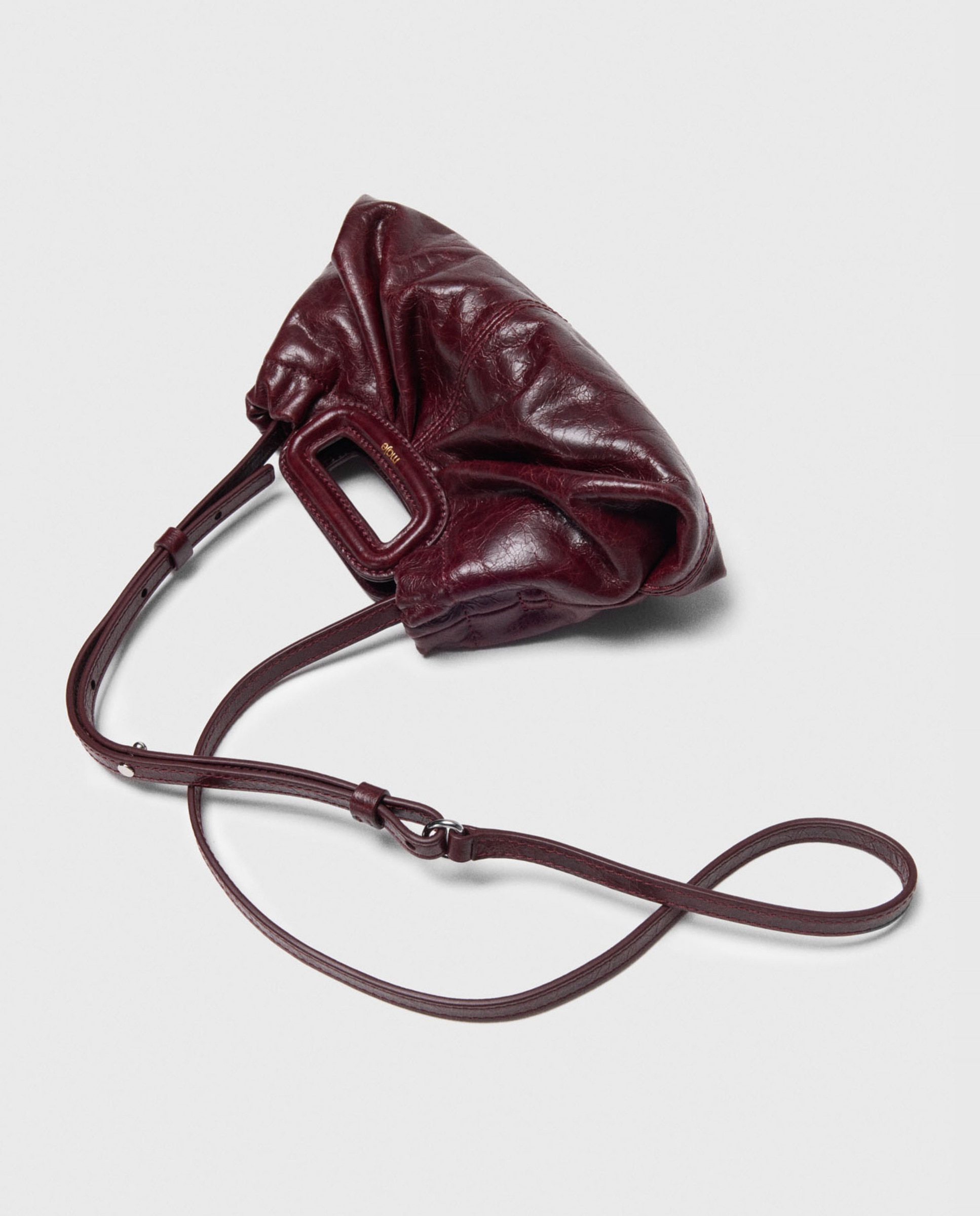 Mini de mujer clutch de piel craquelada - Maje - Burdeos Burdeos-2