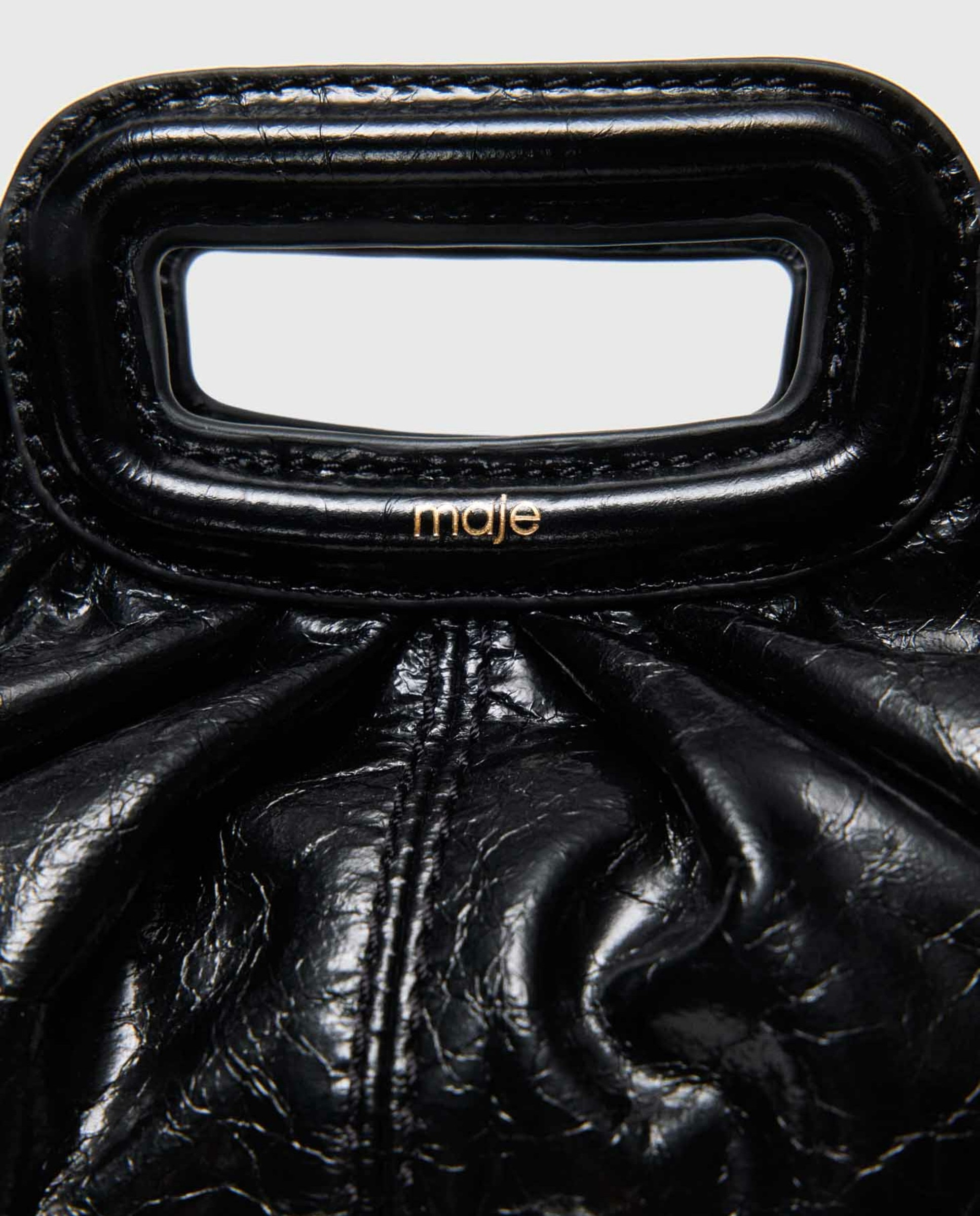 Mini de mujer clutch de piel craquelada - Maje - Negro Negro-5
