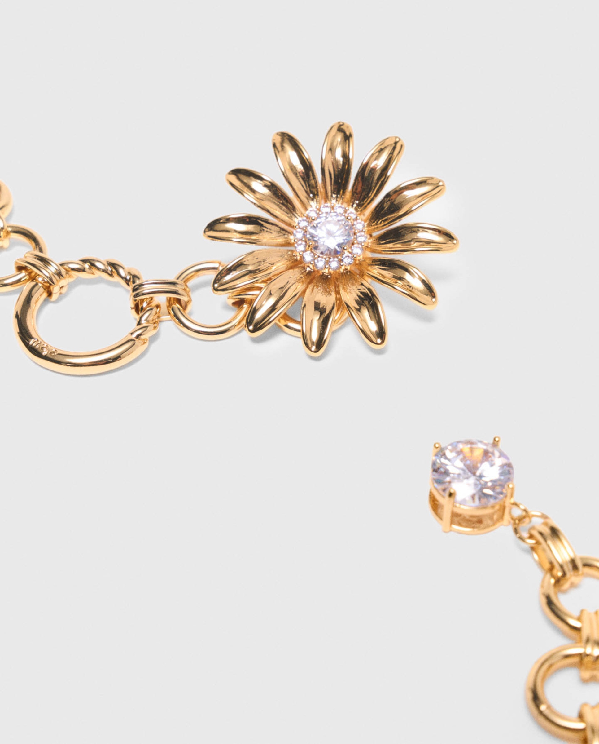 Cinturón de fiesta, cadena dorada y flores con strass - Maje - Oro Oro-7