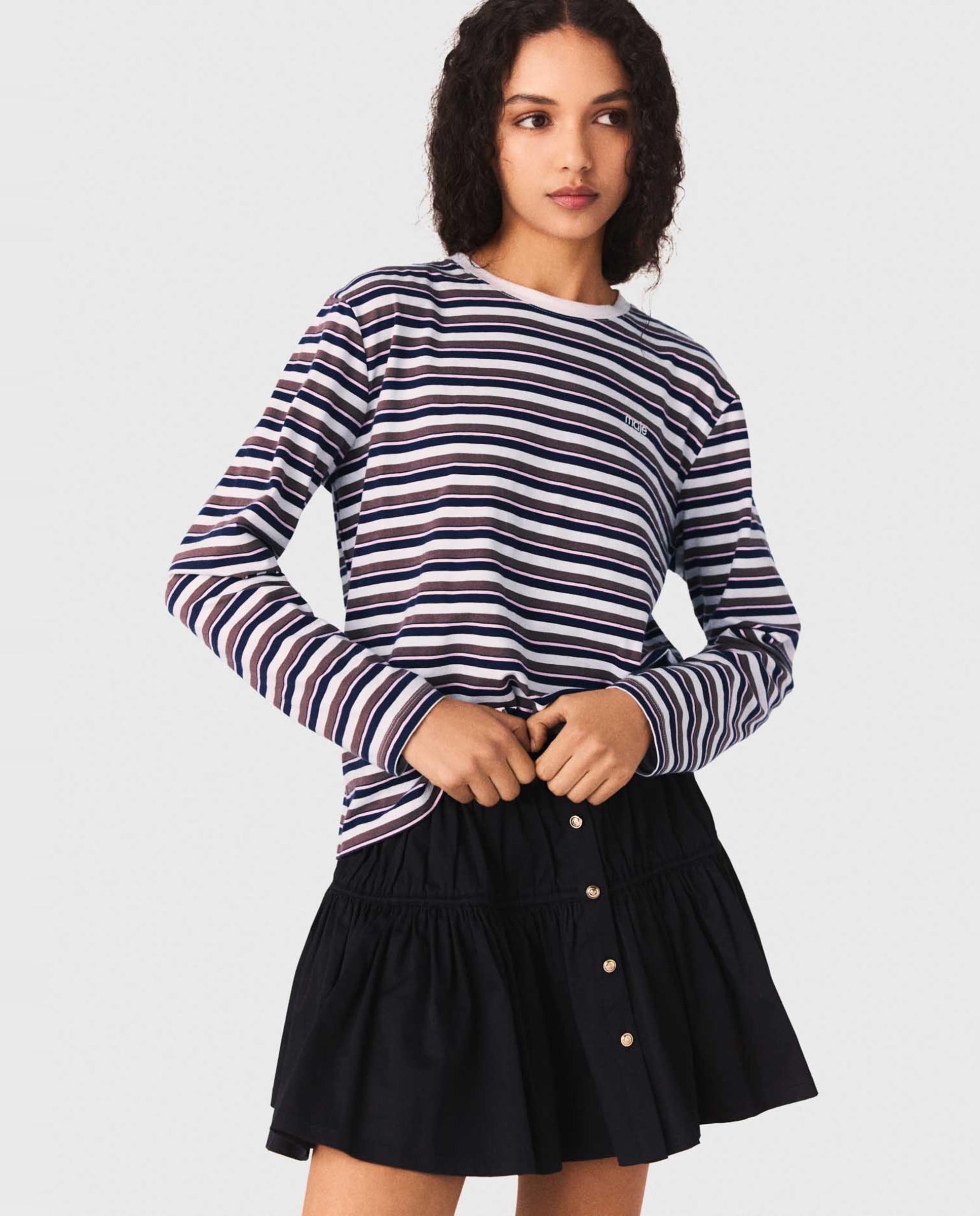 Maje - Camiseta de mujer de rayas.