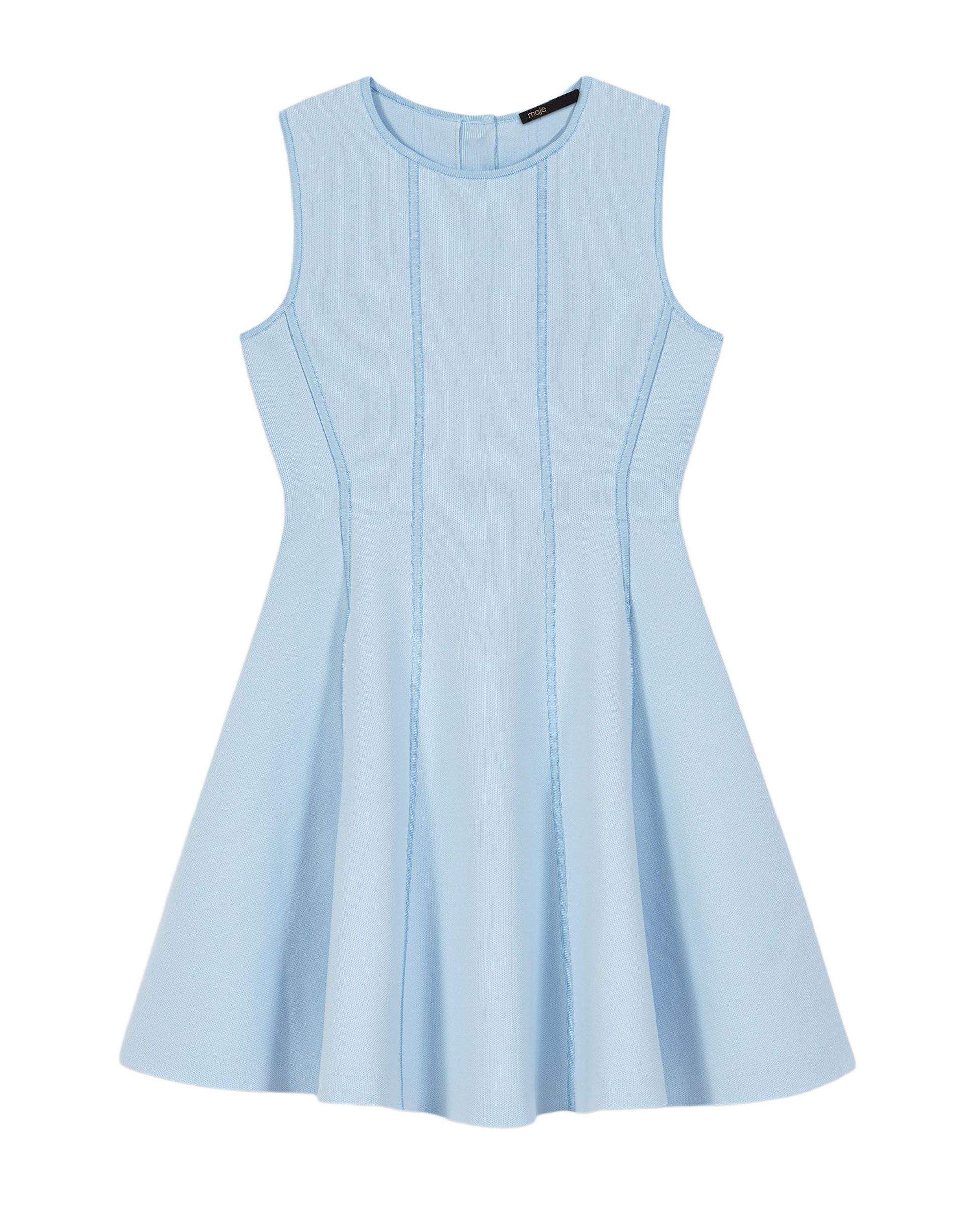 Vestido corto acampanado con lazos joya - Maje - Azul claro Azul claro-8