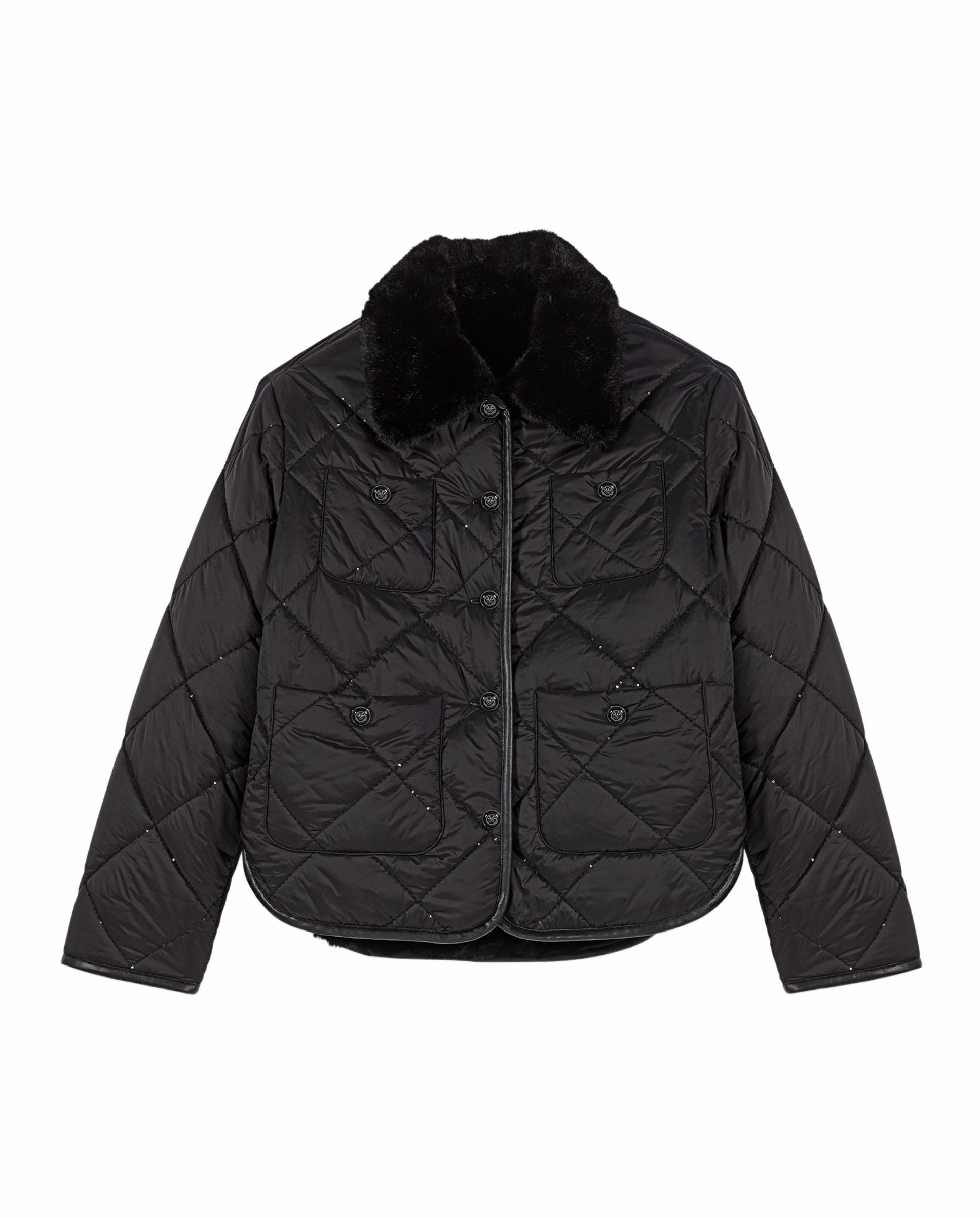 Plumífero de mujer reversible con lentejuelas - Maje - Negro Negro-10