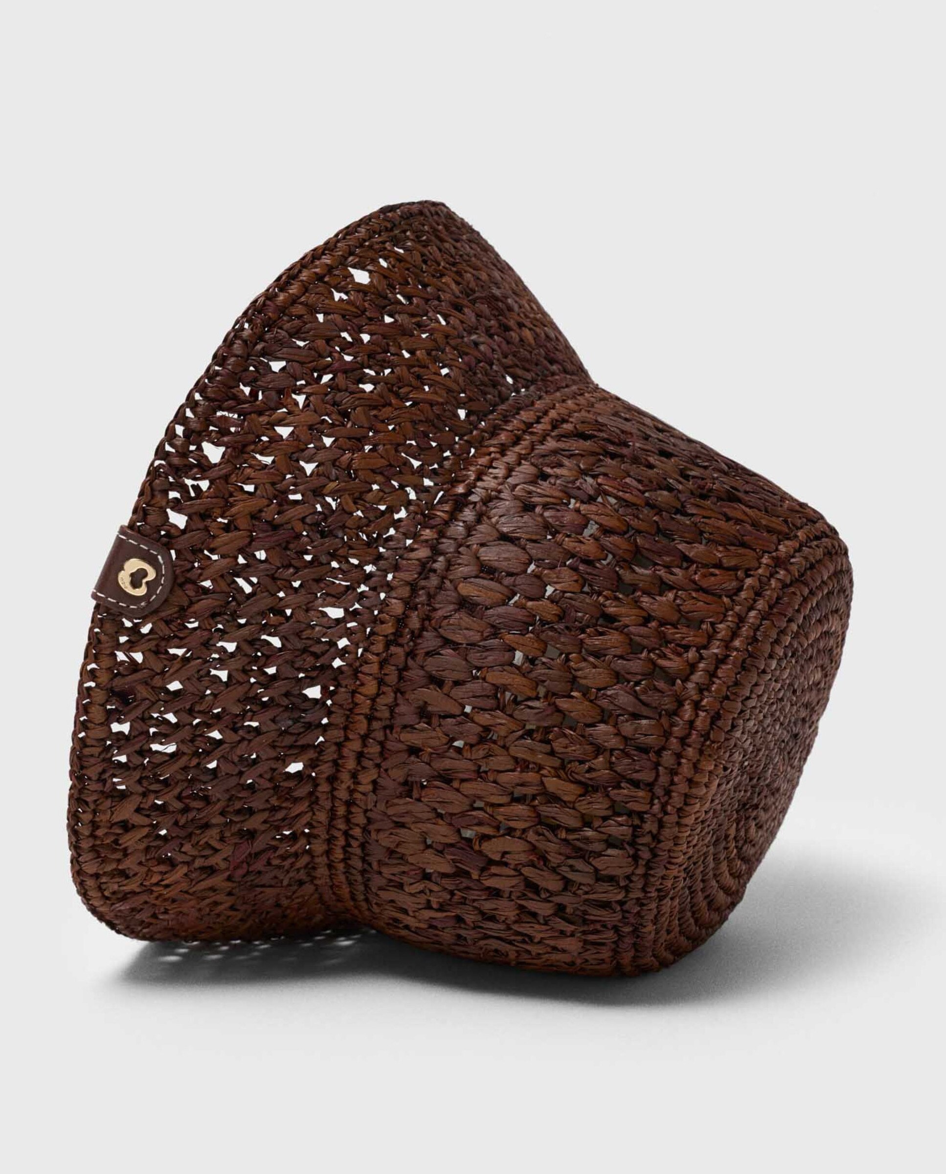 Gorro bob de mujer de rafia natural con cordón ajustable - Maje - Marrón chocolate Marrón chocolate-7