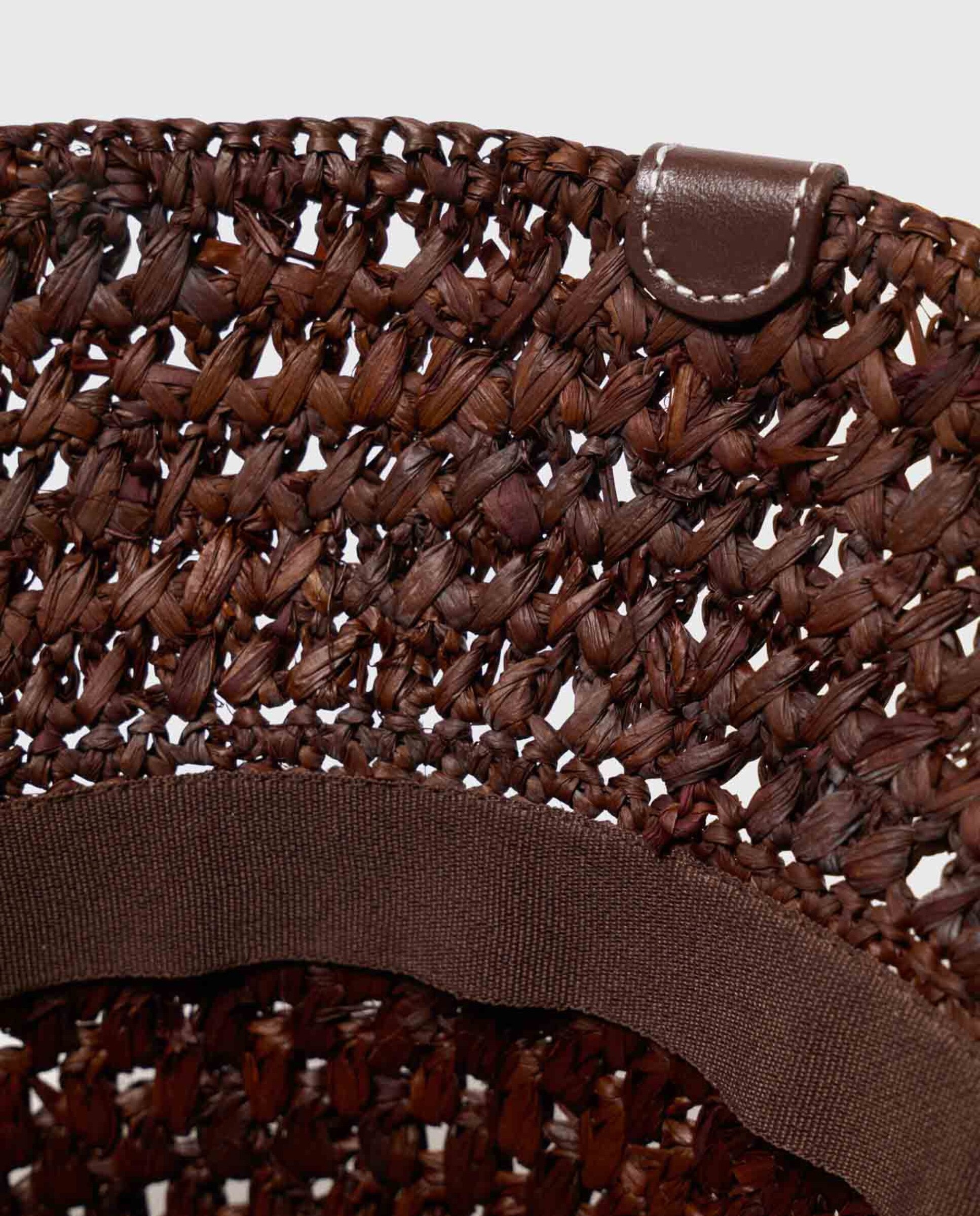 Gorro bob de mujer de rafia natural con cordón ajustable - Maje - Marrón chocolate Marrón chocolate-5