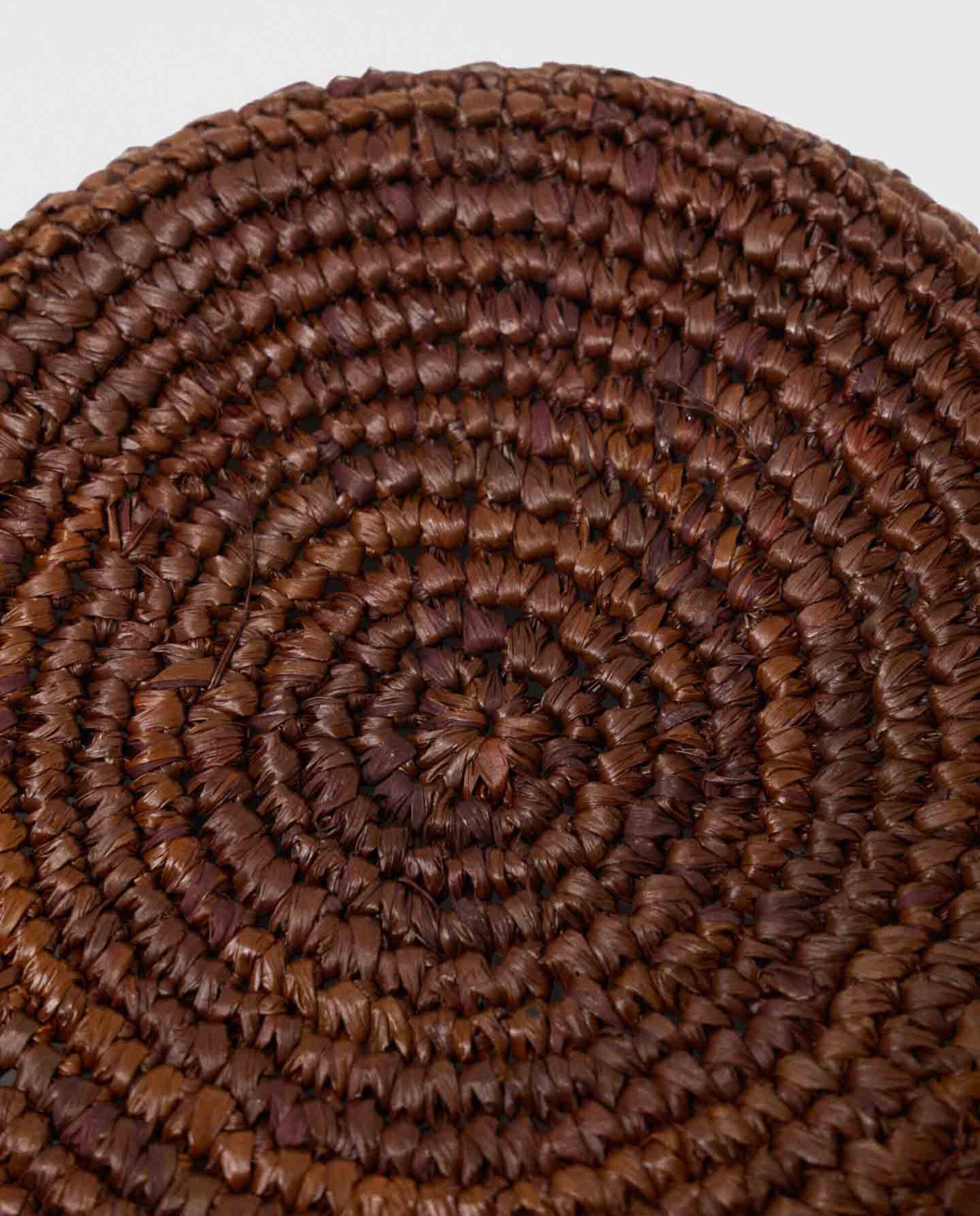 Gorro bob de mujer de rafia natural con cordón ajustable - Maje - Marrón chocolate Marrón chocolate-8