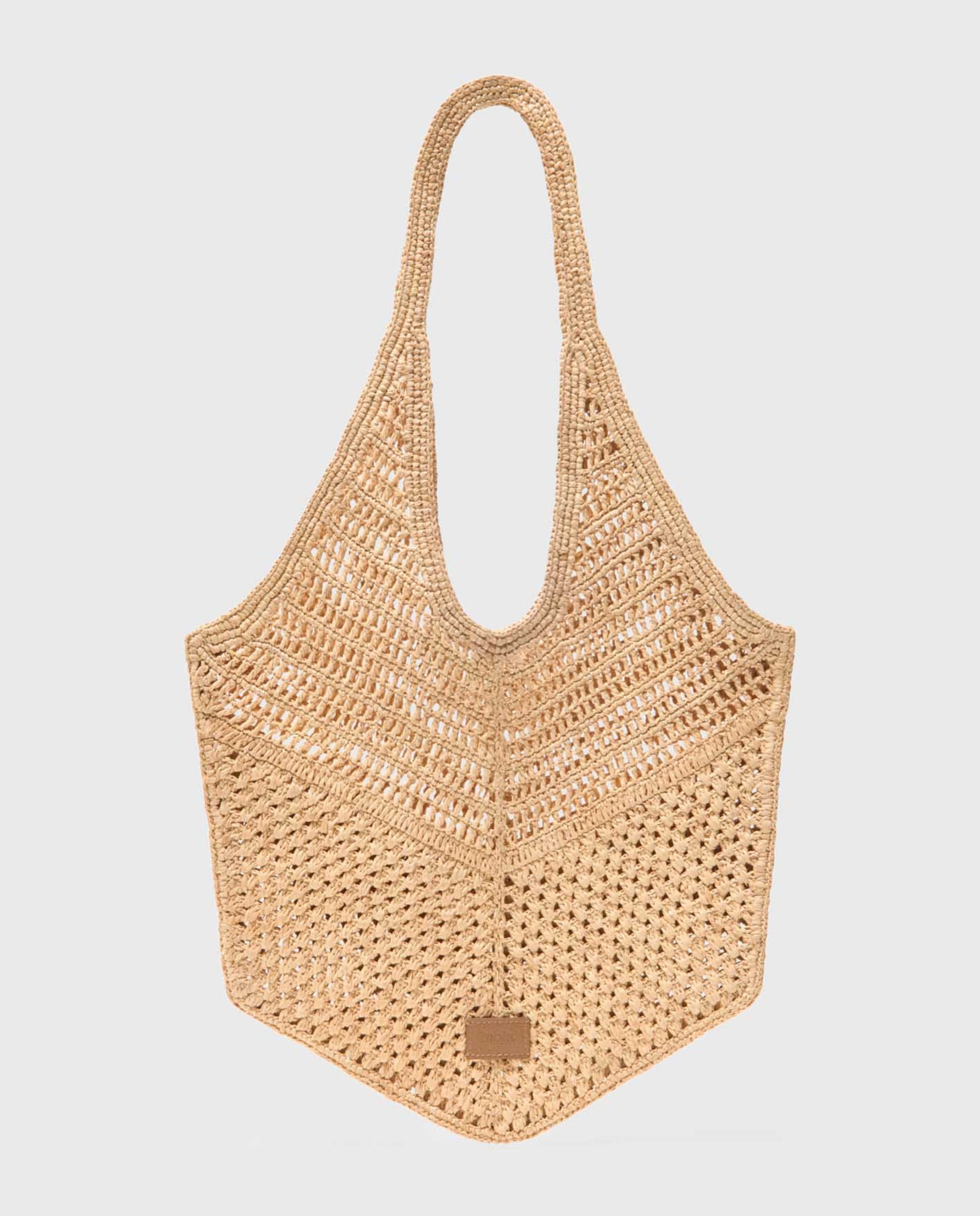 Bolso capazo en rafia natural de hombro