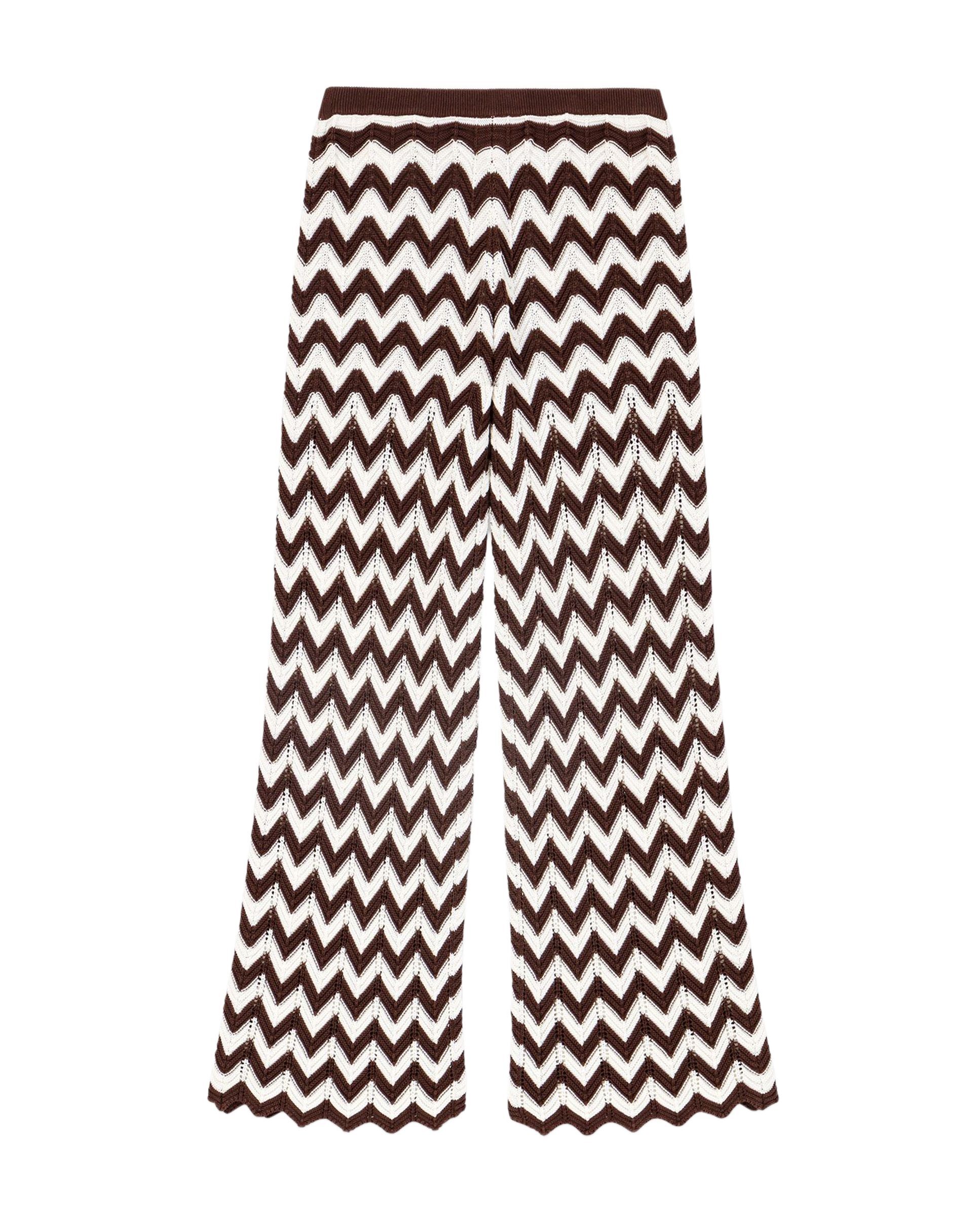 Pantalón de mujer con lino fluido y talle alto - Maje - Marrón Marrón-7
