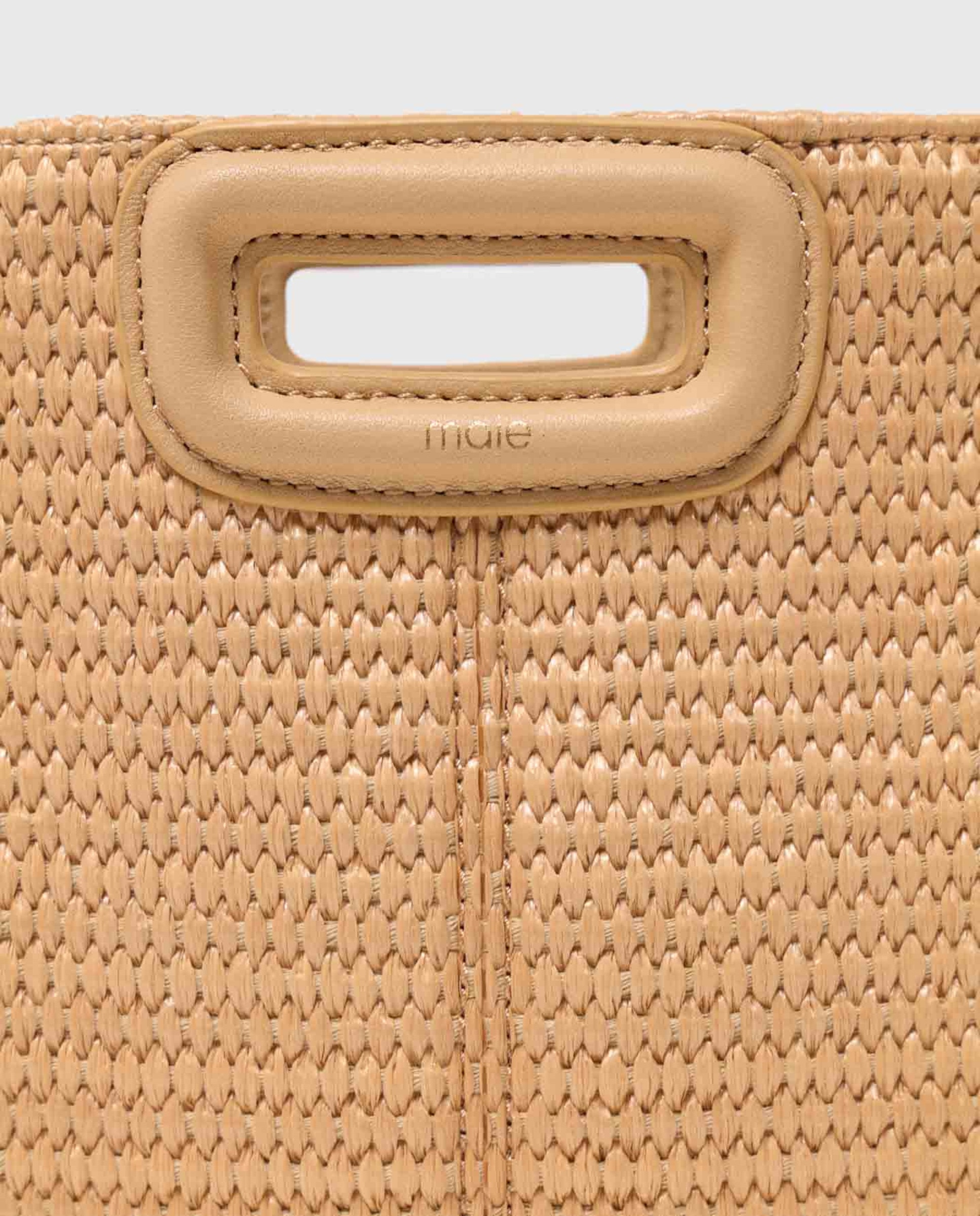 Bolso de mano m mini de efecto rafia con cierre magnético y multiposición - Maje - Beige Beige-7