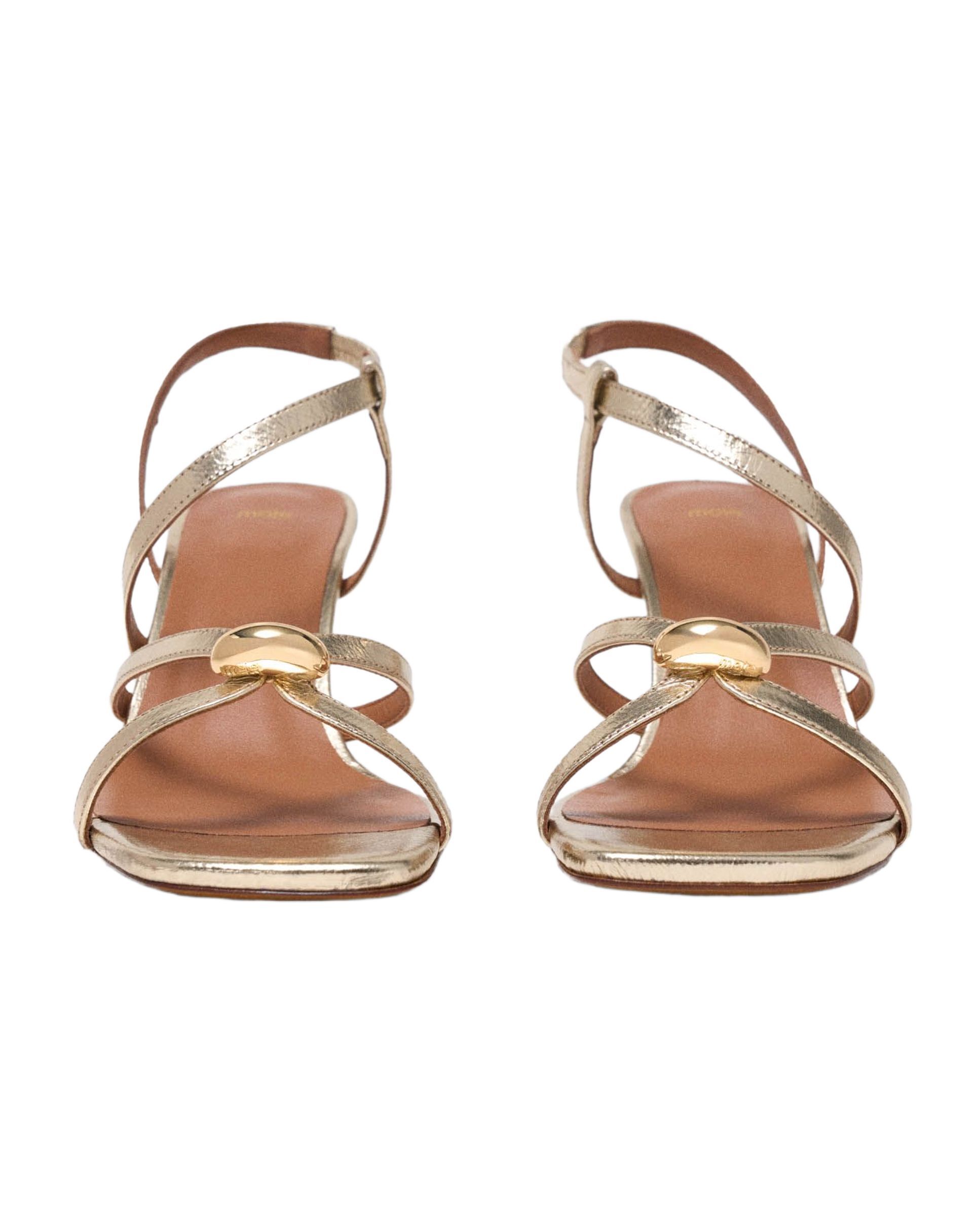 Sandalias de tiras de mujer de piel metalizadas - Maje - Oro Oro-6