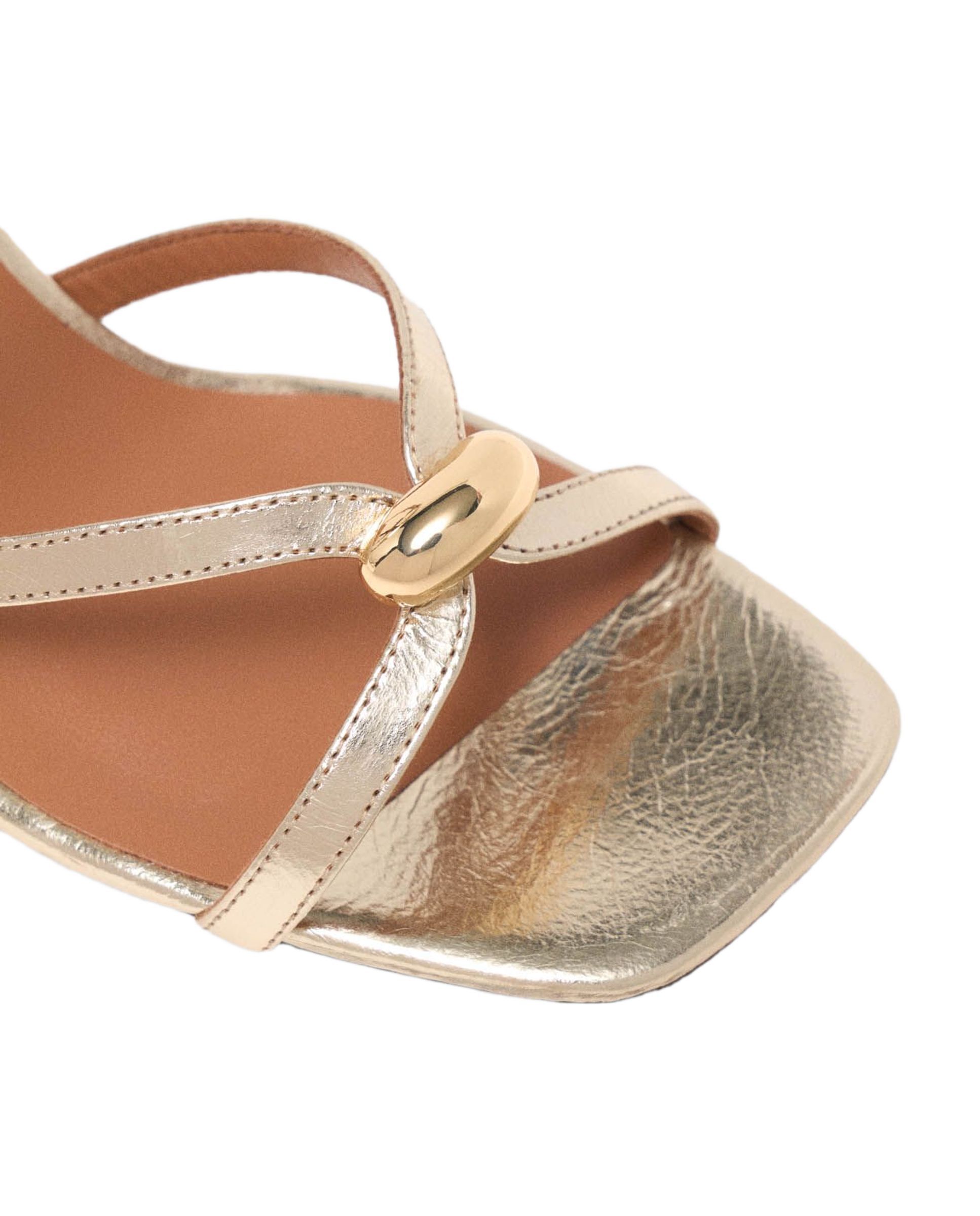 Sandalias de tiras de mujer de piel metalizadas - Maje - Oro Oro-8